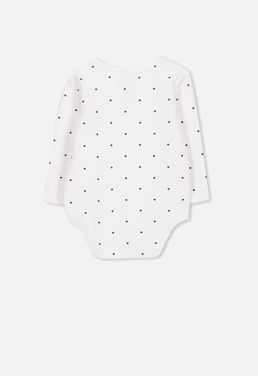 Cotton On - Mini long sleeve bubby - white & black
