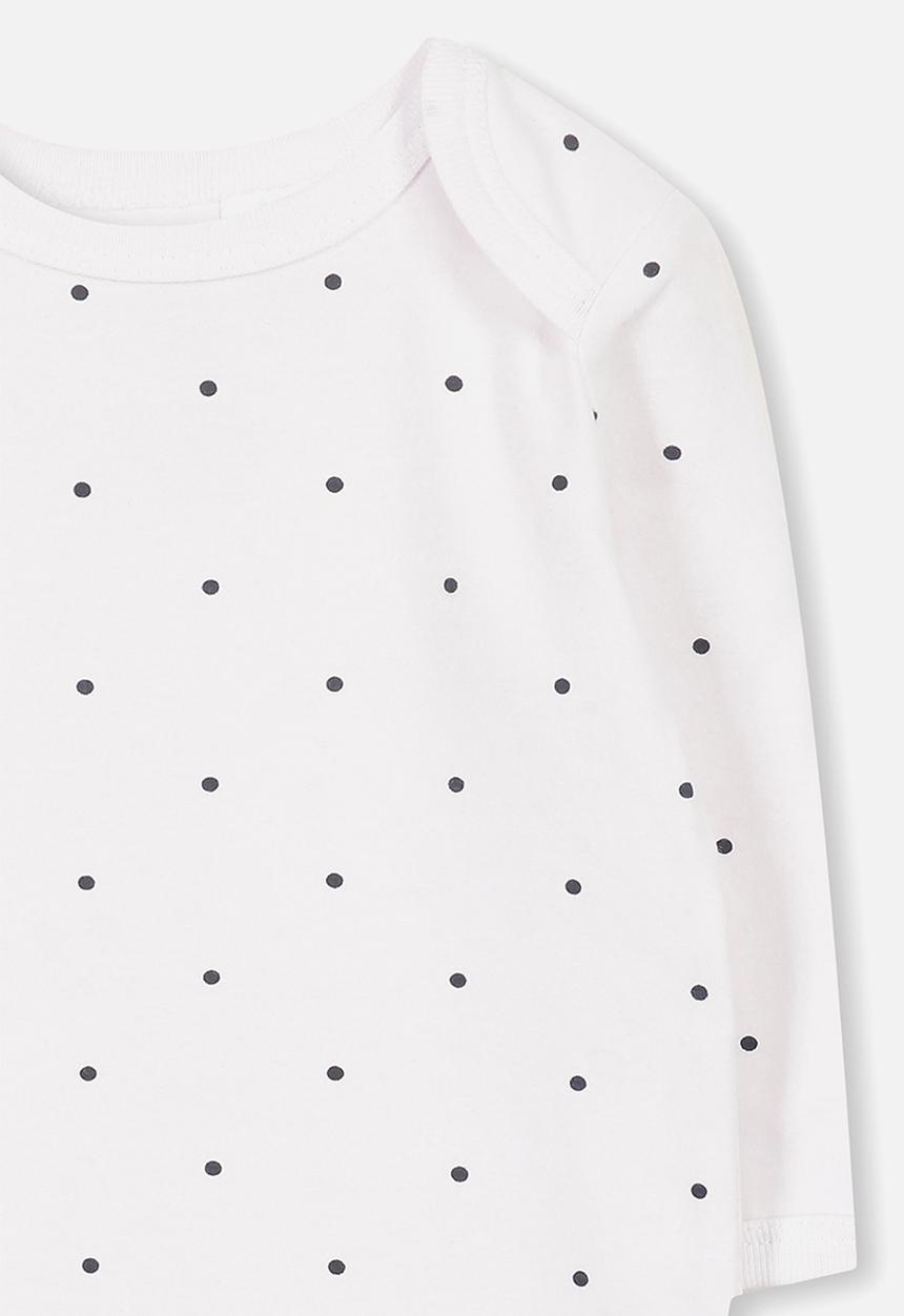 Cotton On - Mini long sleeve bubby - white & black