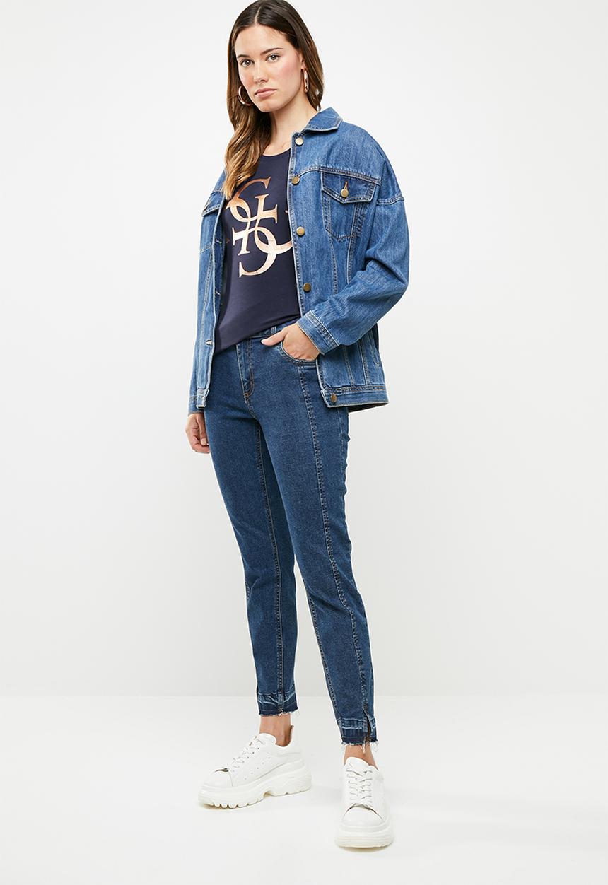 GUESS - Short sleeve quatro T-shirt - navy