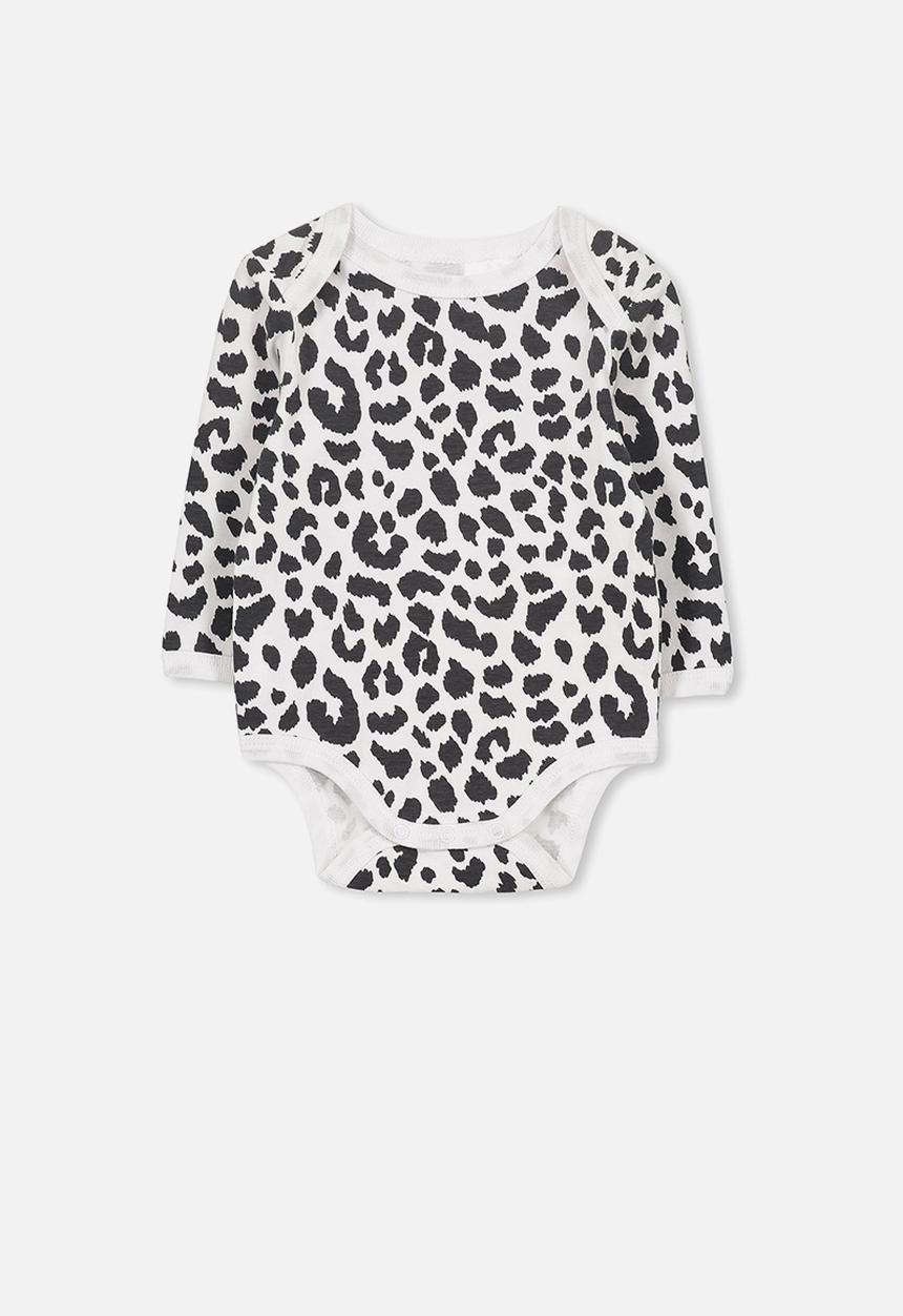 Cotton On - Mini long sleeve bubby - white & black