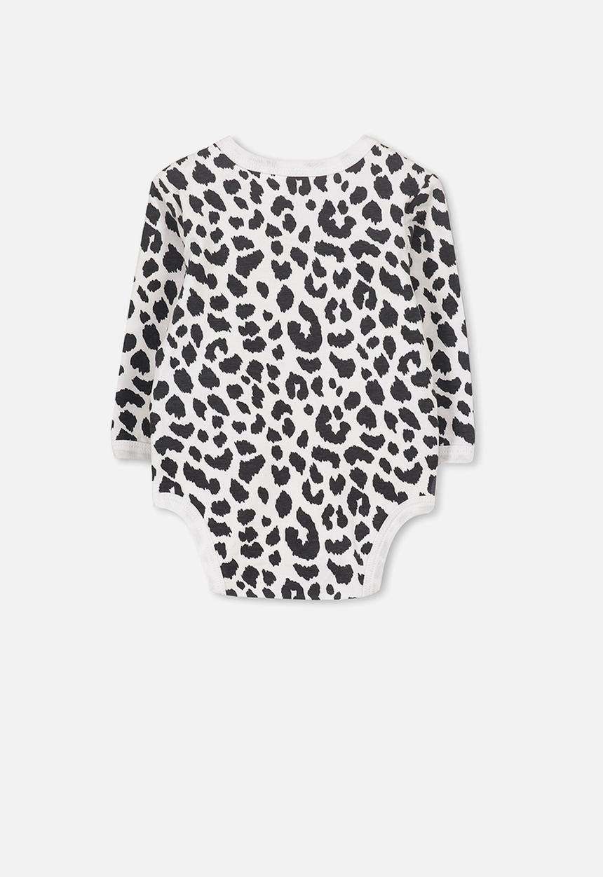 Cotton On - Mini long sleeve bubby - white & black