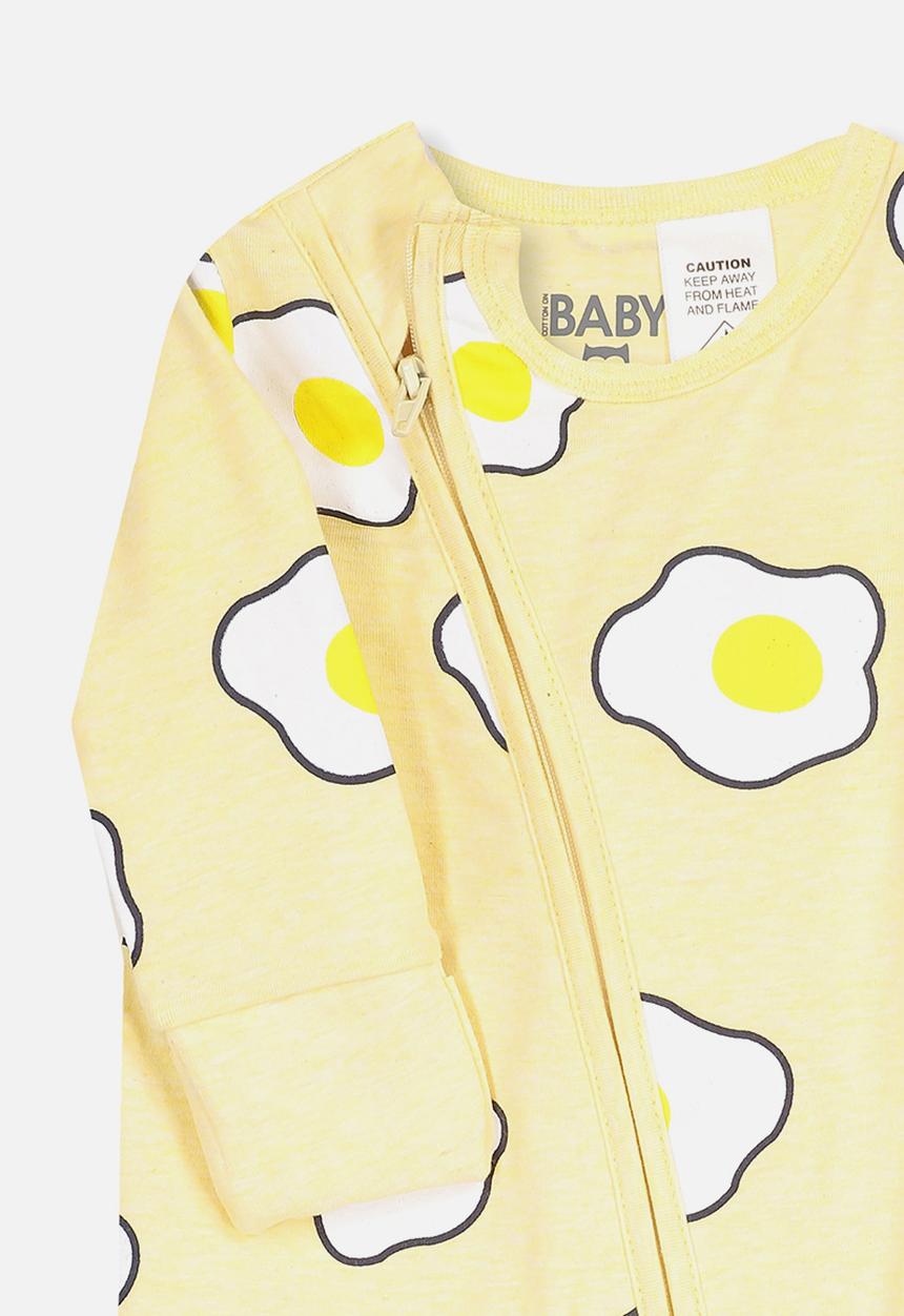 Cotton On - Mini zip through romper - yellow & white