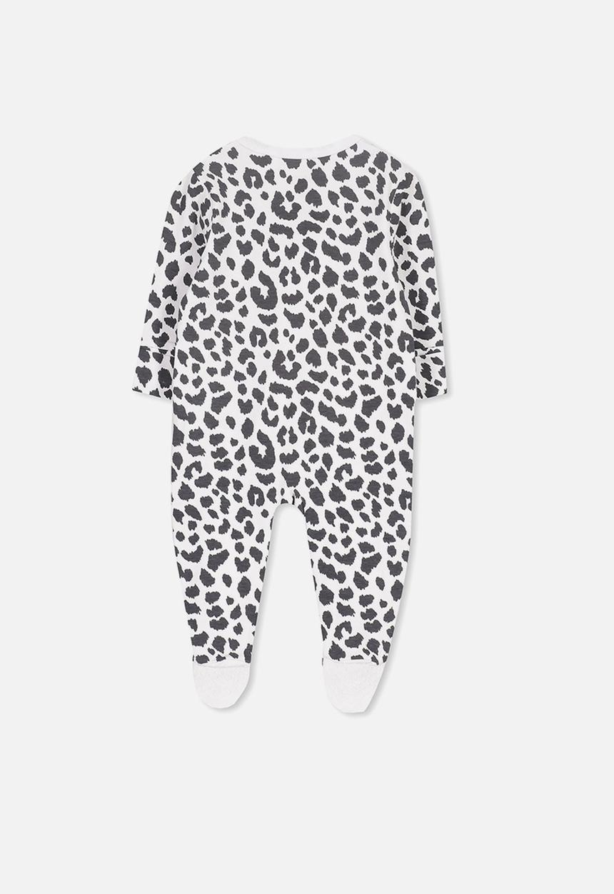 Cotton On - Mini zip through romper - white & black