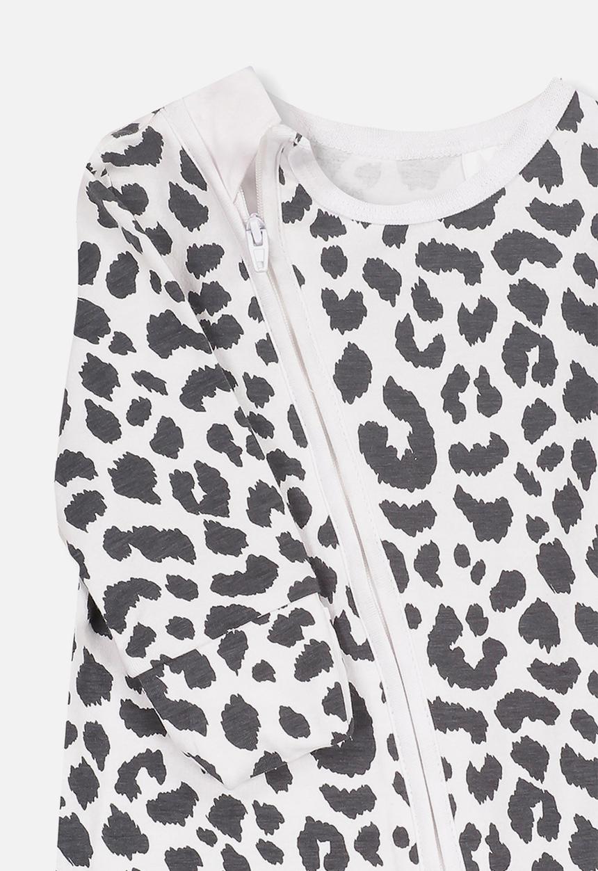 Cotton On - Mini zip through romper - white & black
