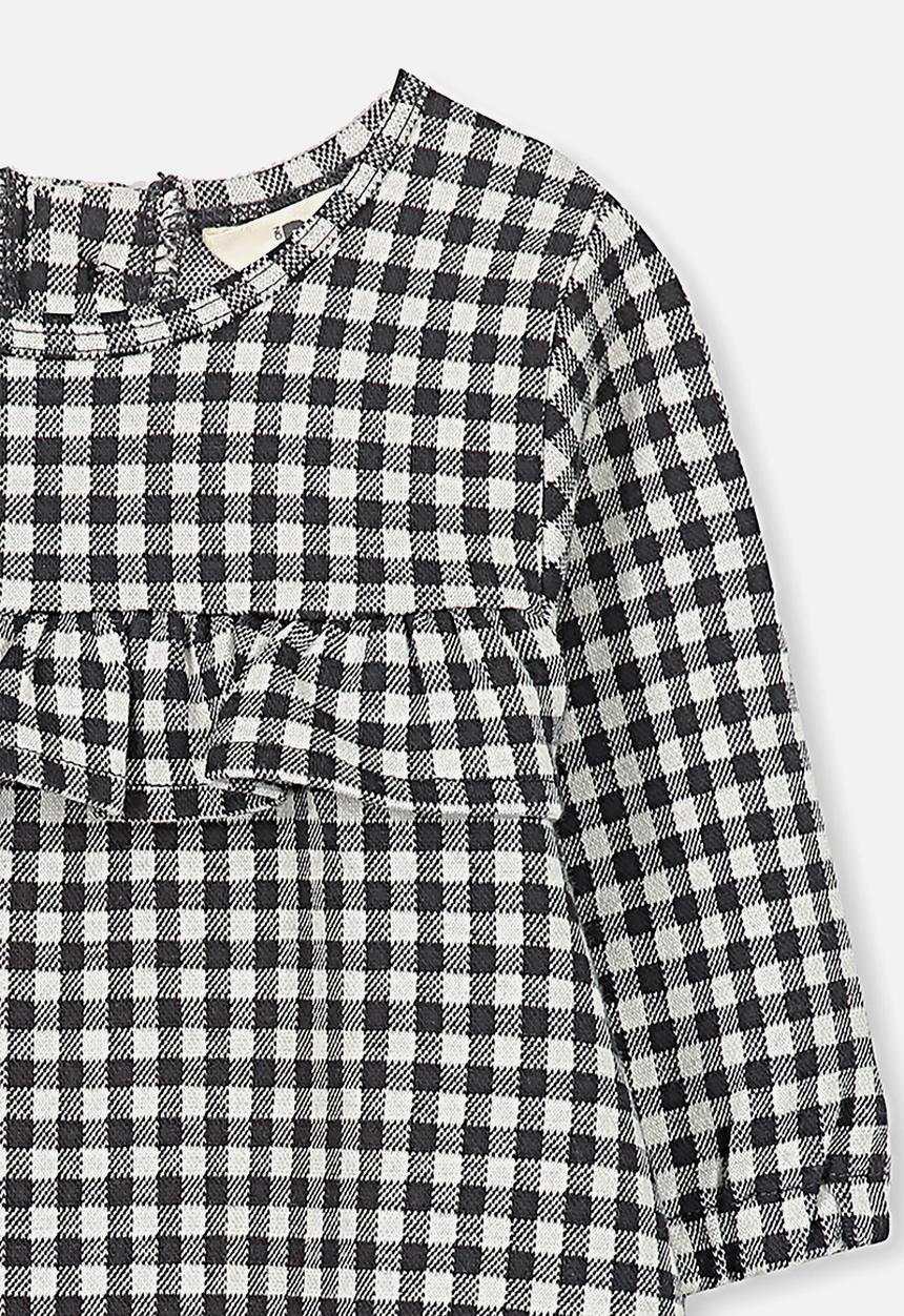 Cotton On - Sari long sleeve dress - black & white