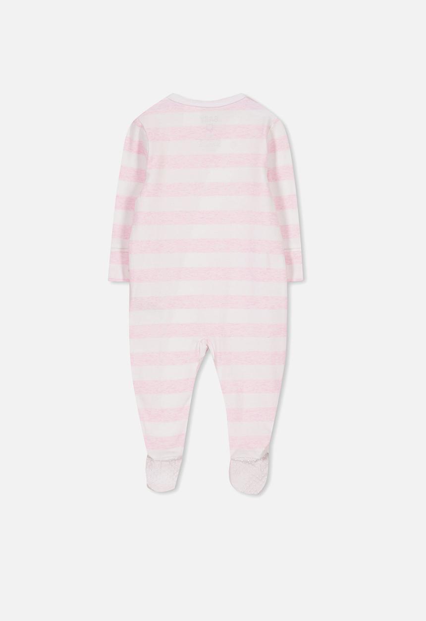 Cotton On - Mini zip through romper - white & pink
