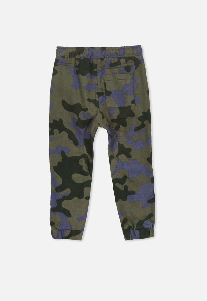 Cotton On - Alfi jogger camouflage pant - green & blue
