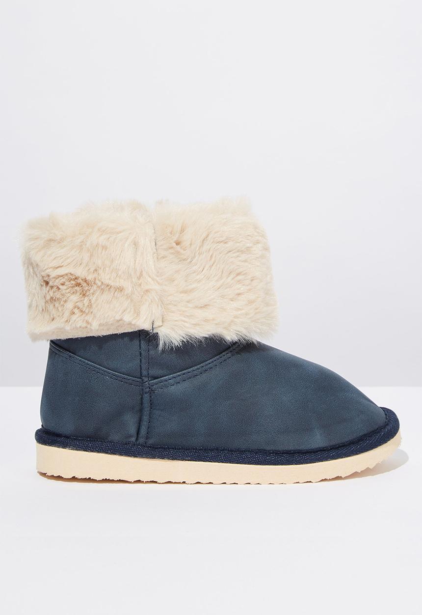 Cotton On - Faux fur foldover - navy