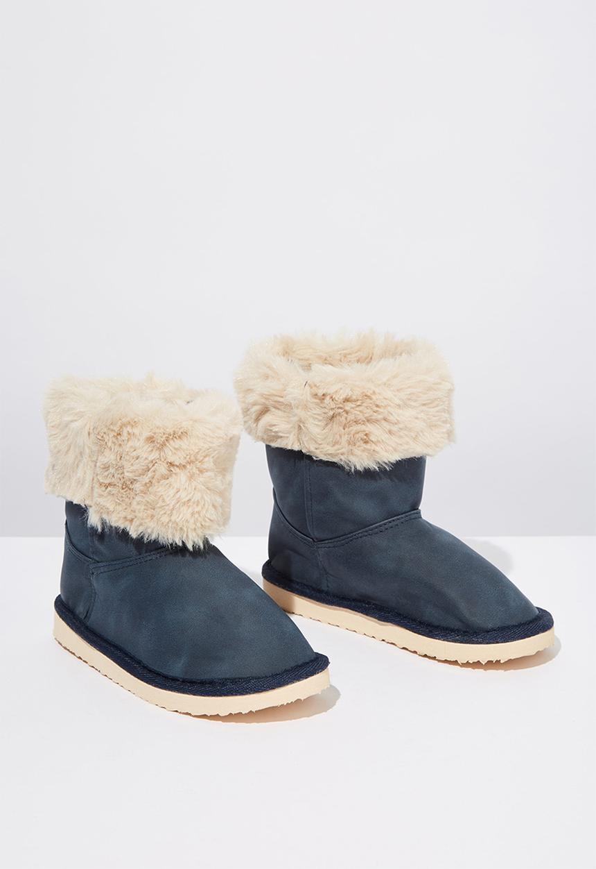 Cotton On - Faux fur foldover - navy