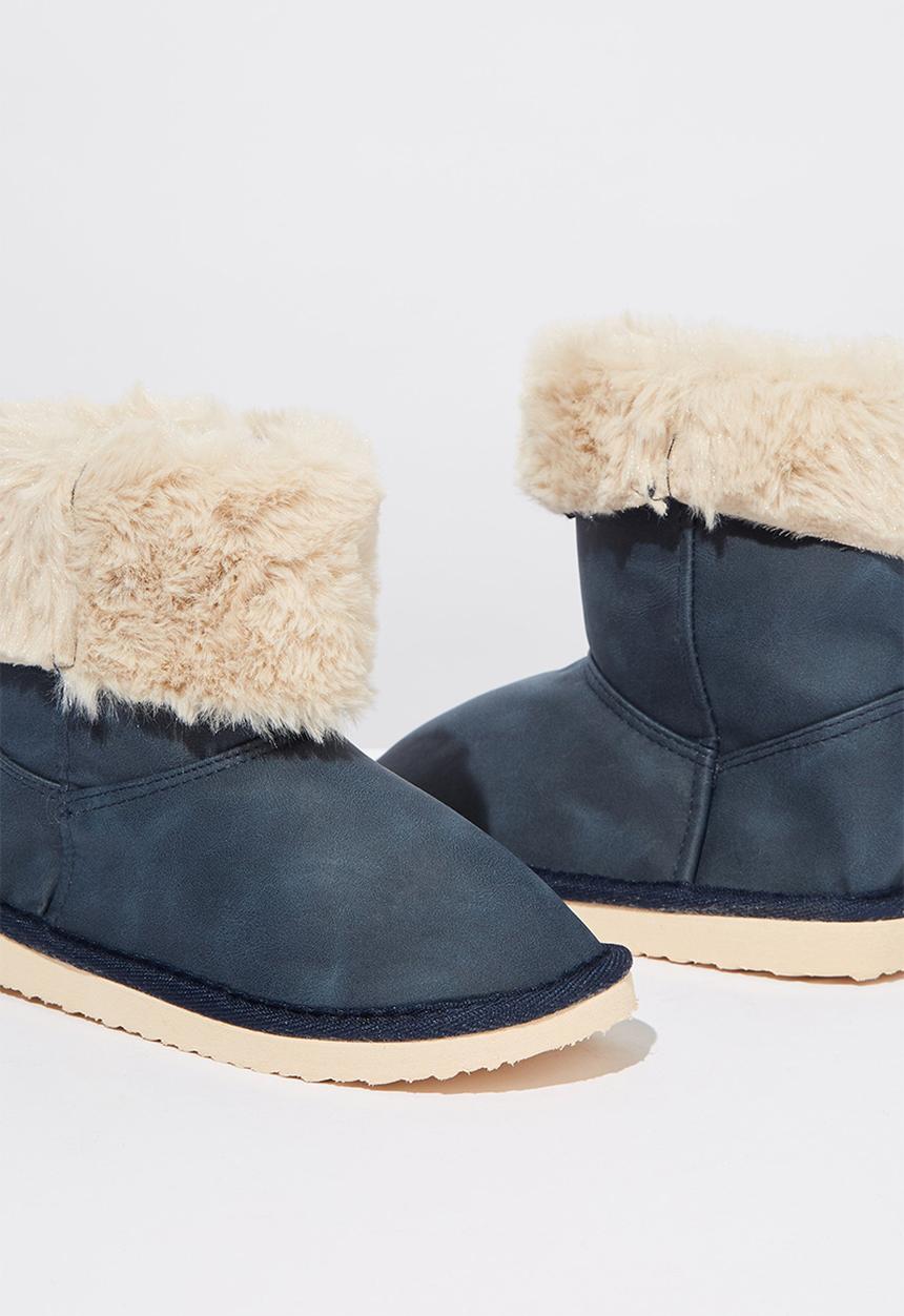 Cotton On - Faux fur foldover - navy