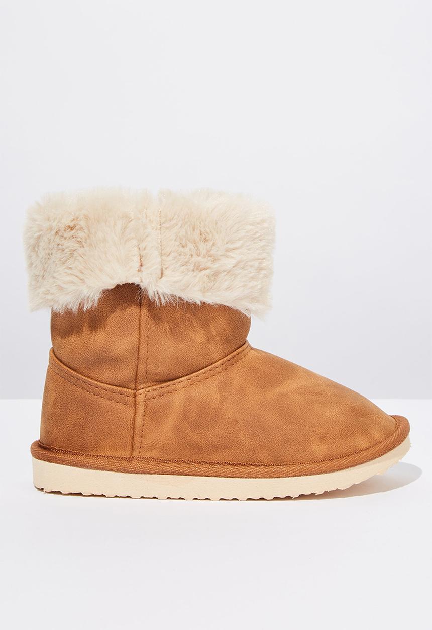 Cotton On - Faux fur foldover - tan