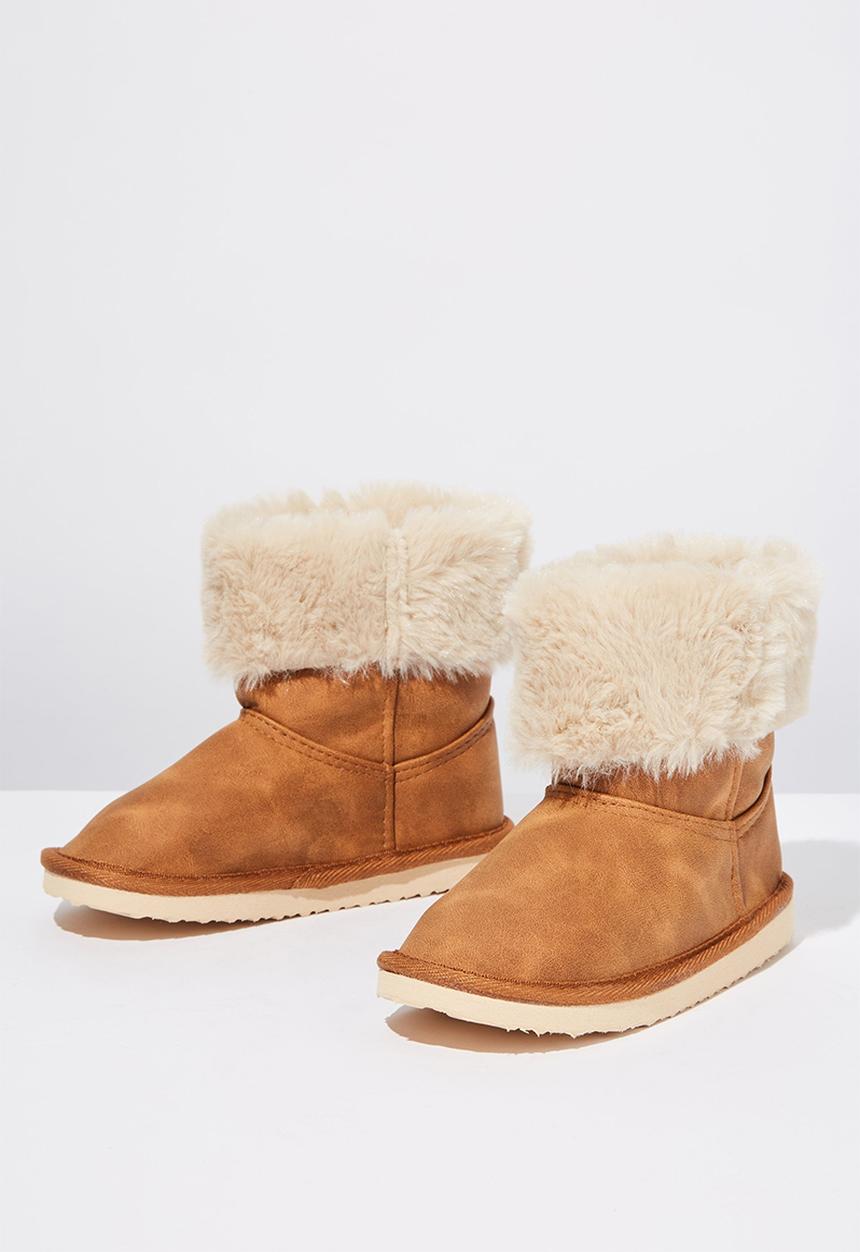 Cotton On - Faux fur foldover - tan
