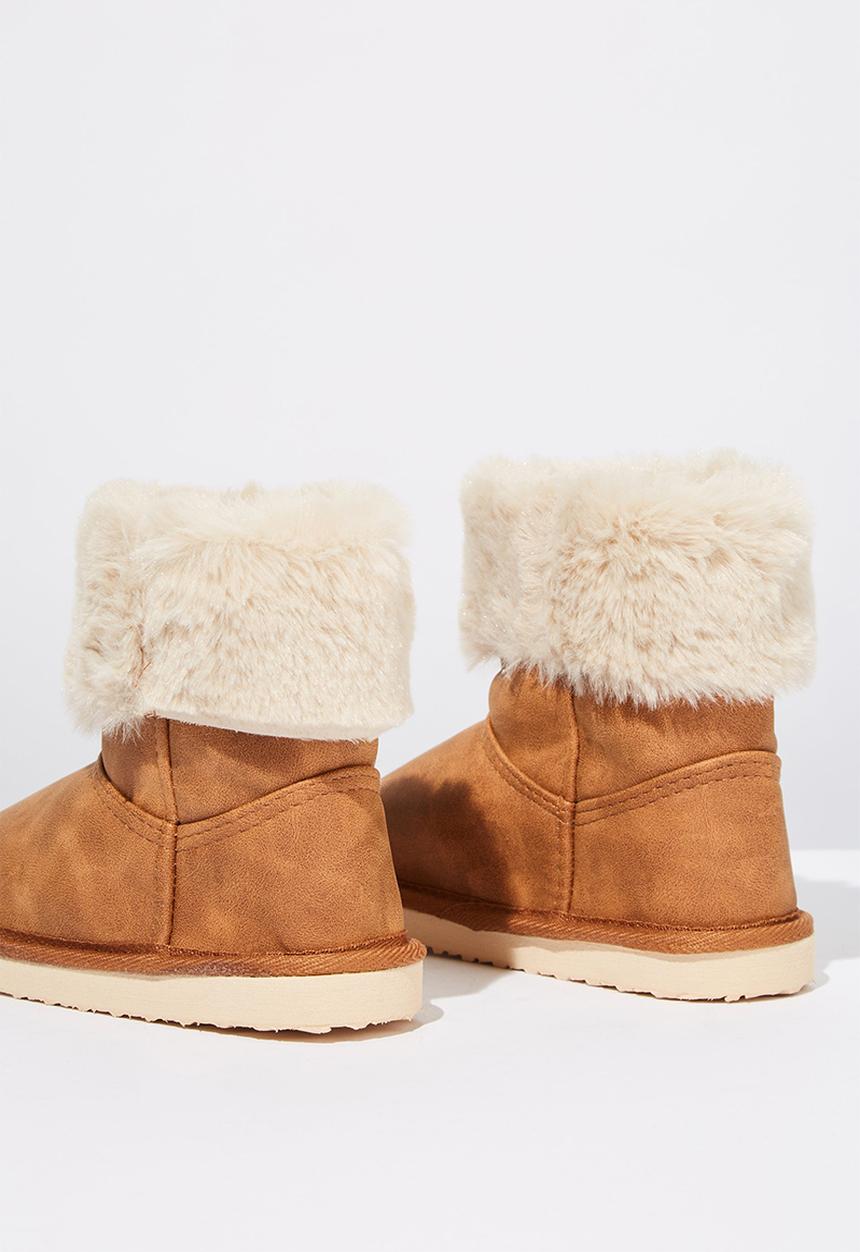 Cotton On - Faux fur foldover - tan