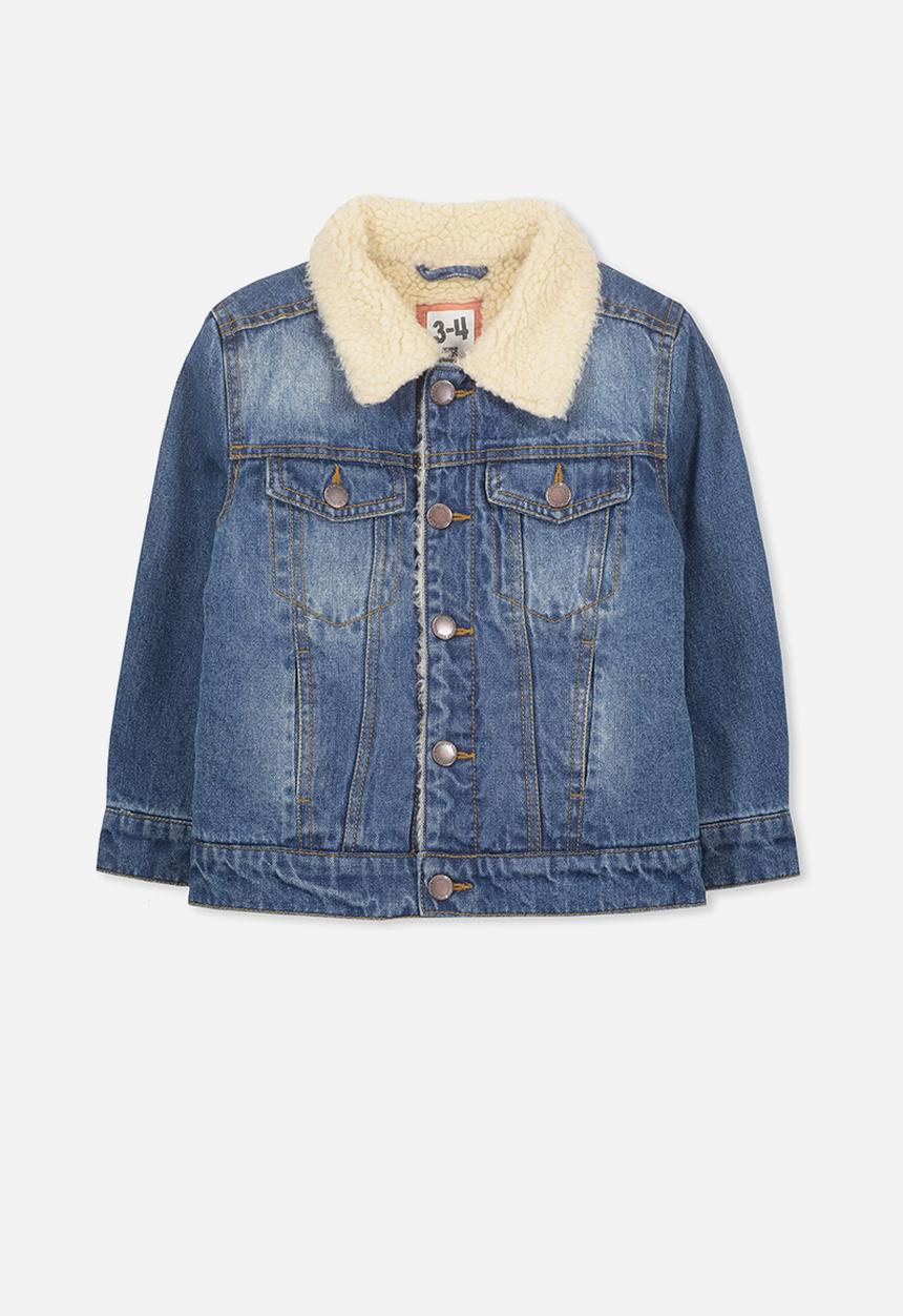 Cotton On - Jessie denim sherpa jacket - blue