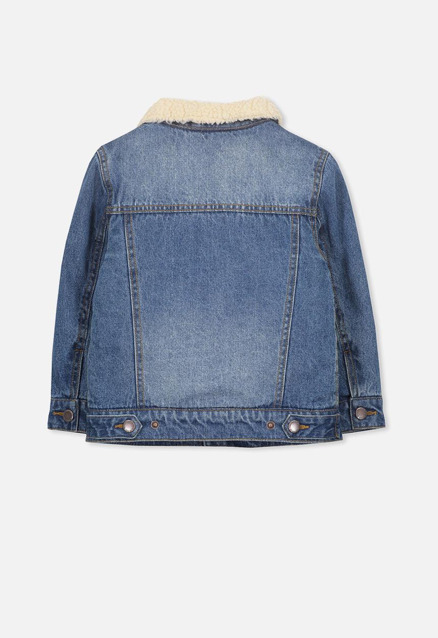Cotton On - Jessie denim sherpa jacket - blue