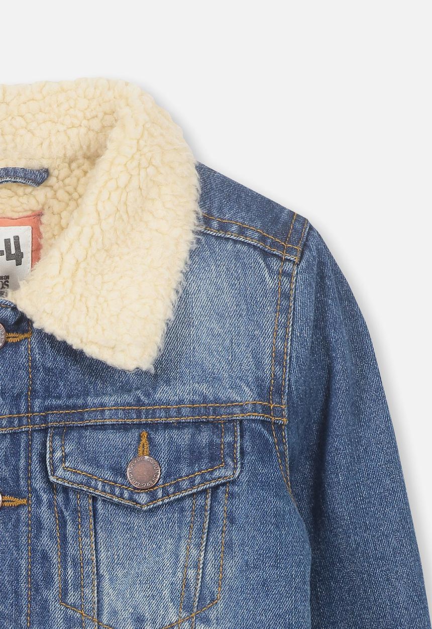 Cotton On - Jessie denim sherpa jacket - blue