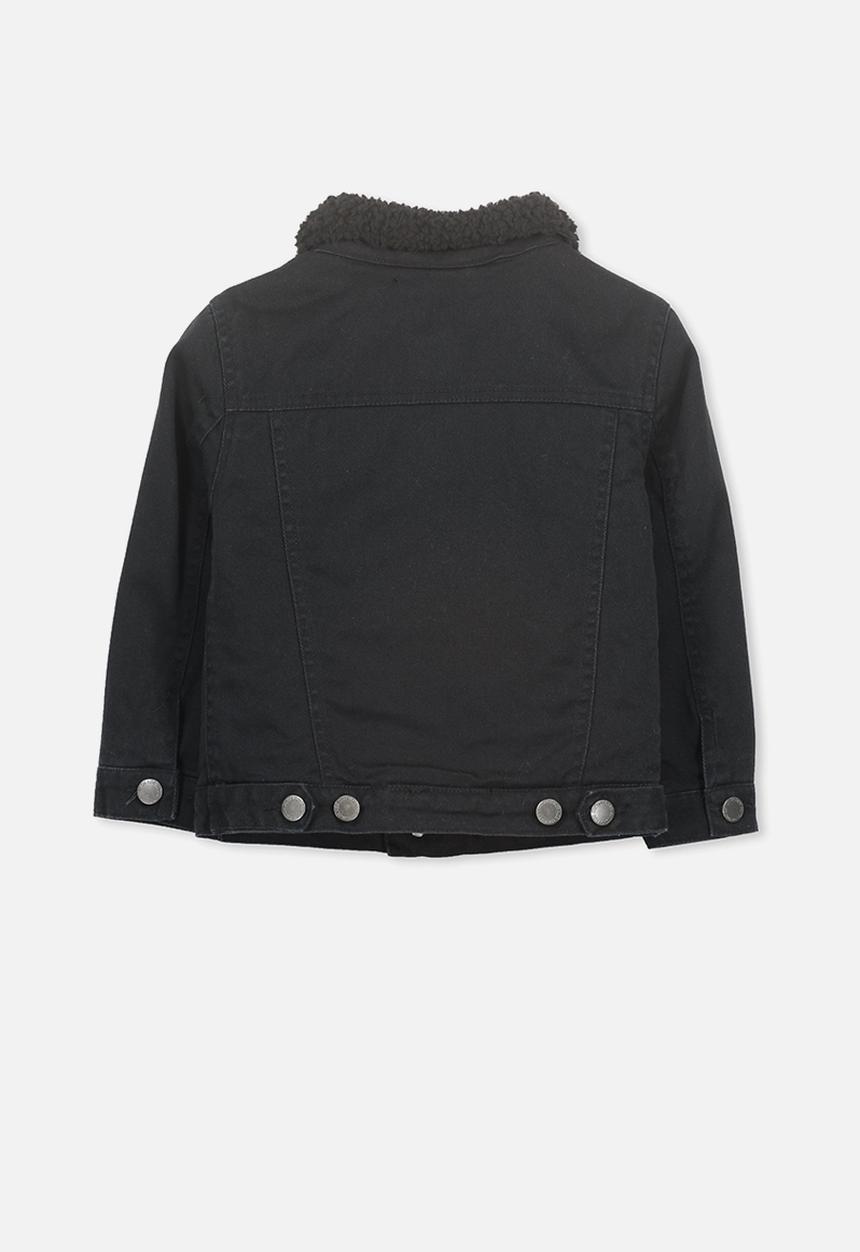 Cotton On - Jessie sherpa denim jacket - black