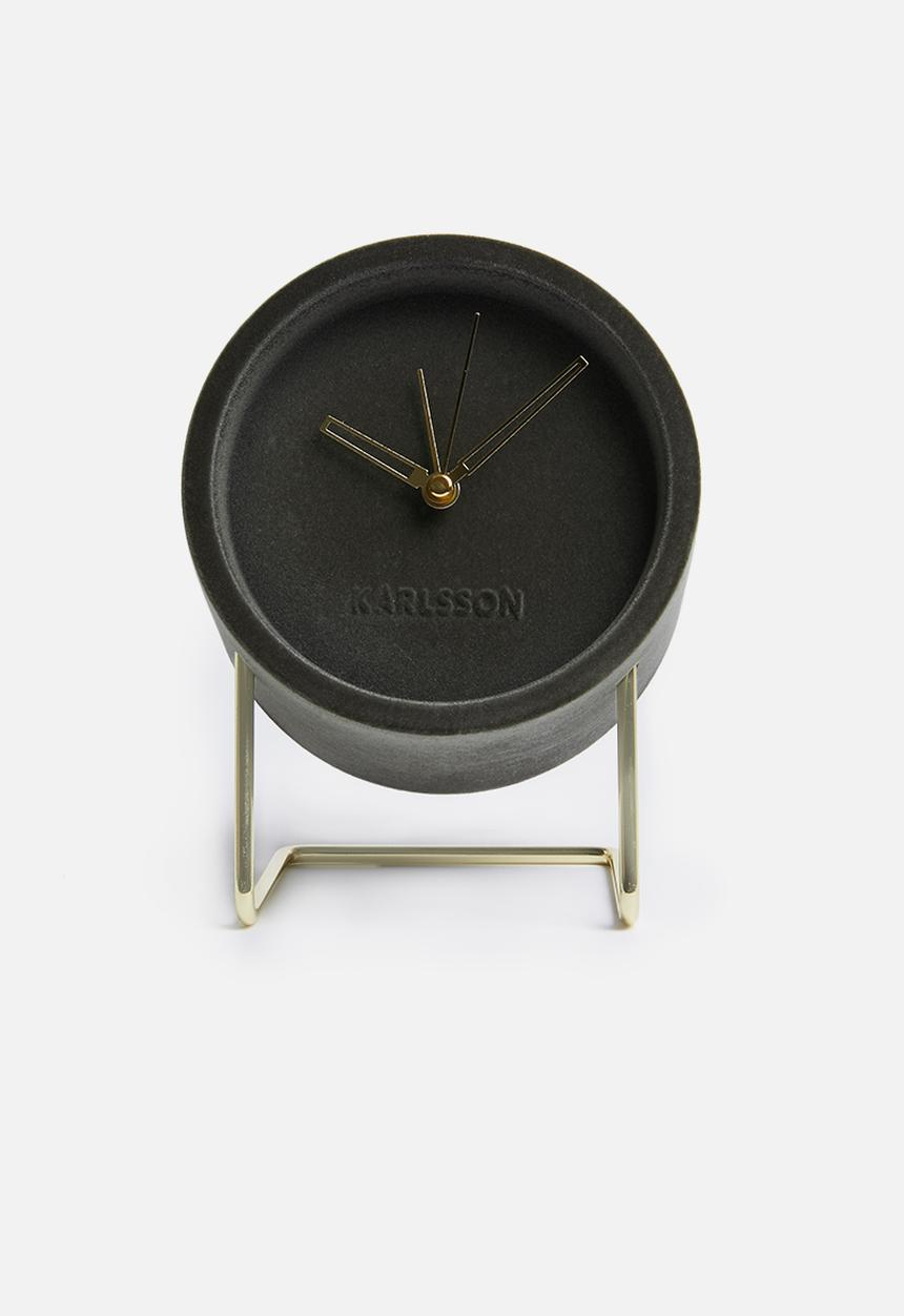 Present Time - Lush alarm clock - velvet dark grey