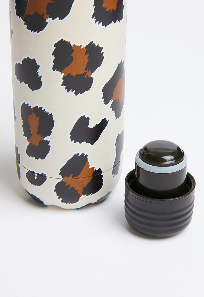 Typo - Metal drink leopard bottle - multi