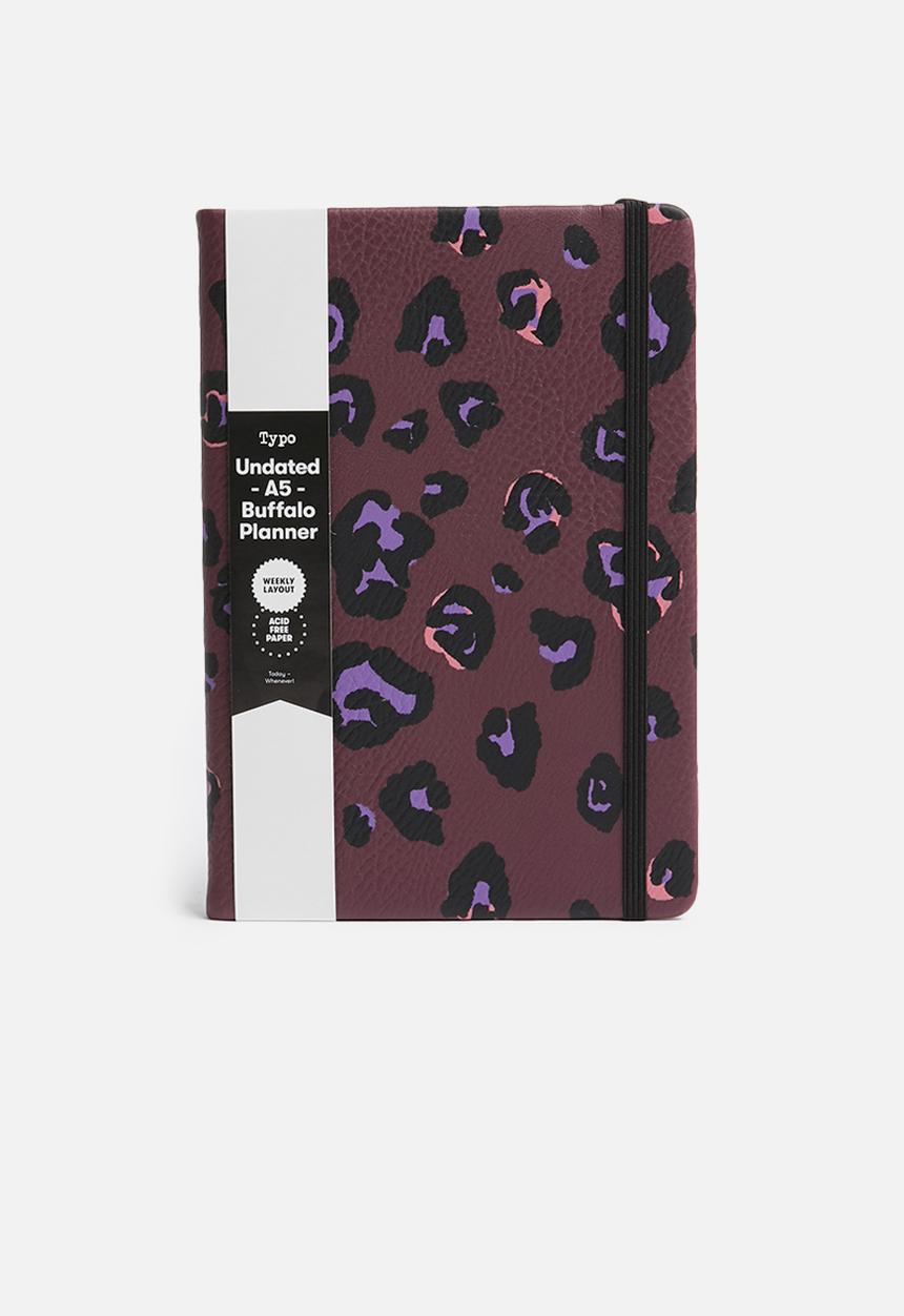 Typo - A5 fabric undated weekly dairy - purple 