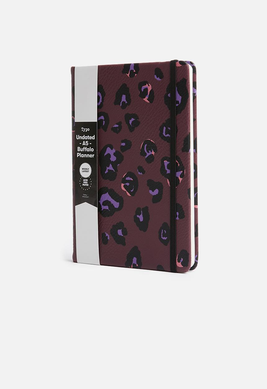 Typo - A5 fabric undated weekly dairy - purple 