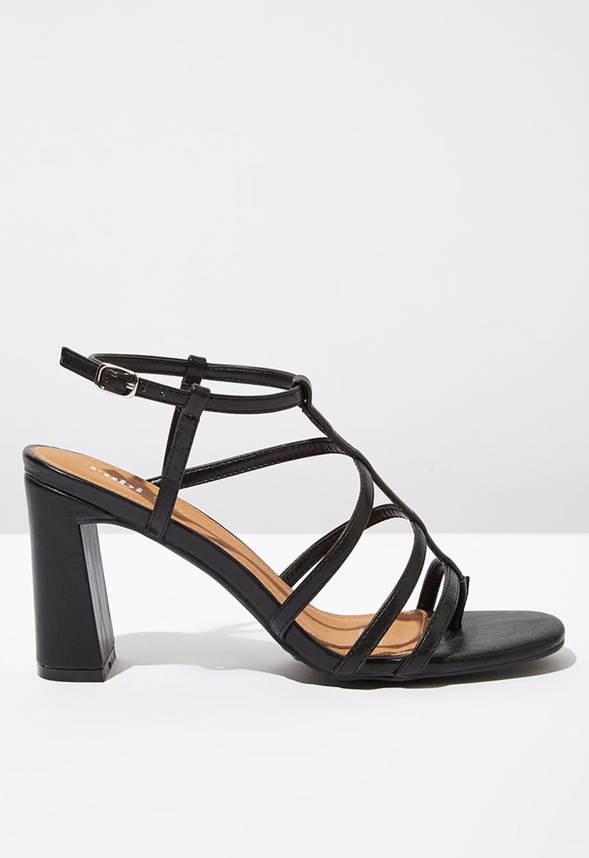 Cotton On - Farrah strappy toe post heel - black