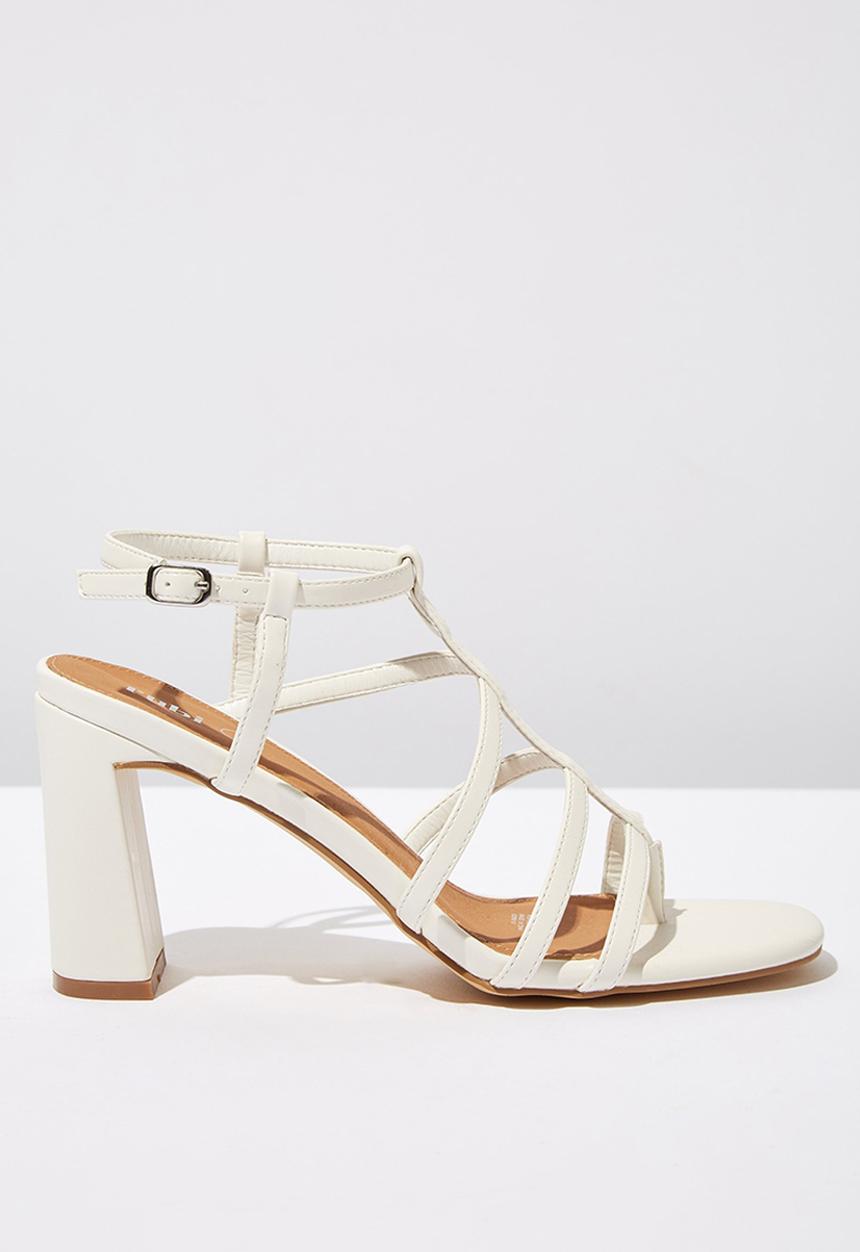Cotton On - Farrah strappy toe post heel - white