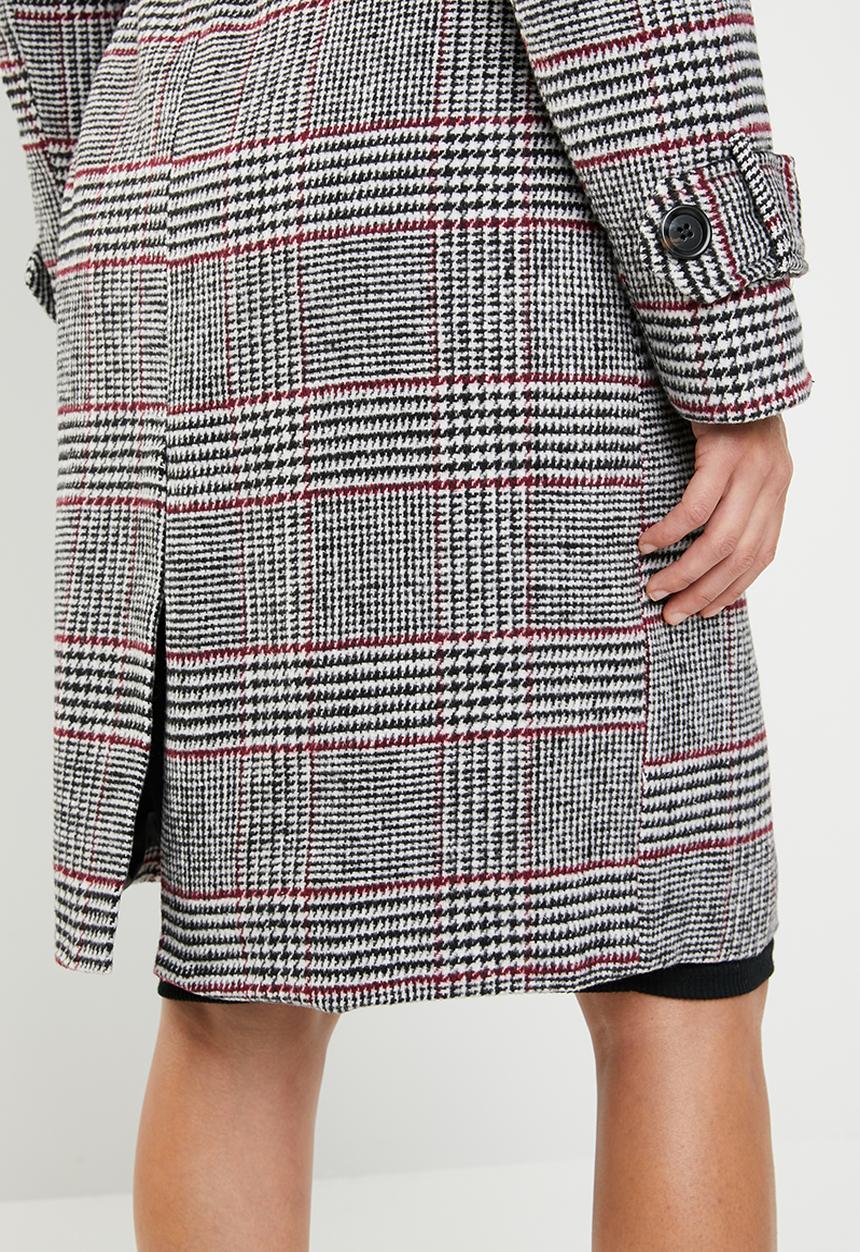 Missguided - Check formal belted trench coat - multi