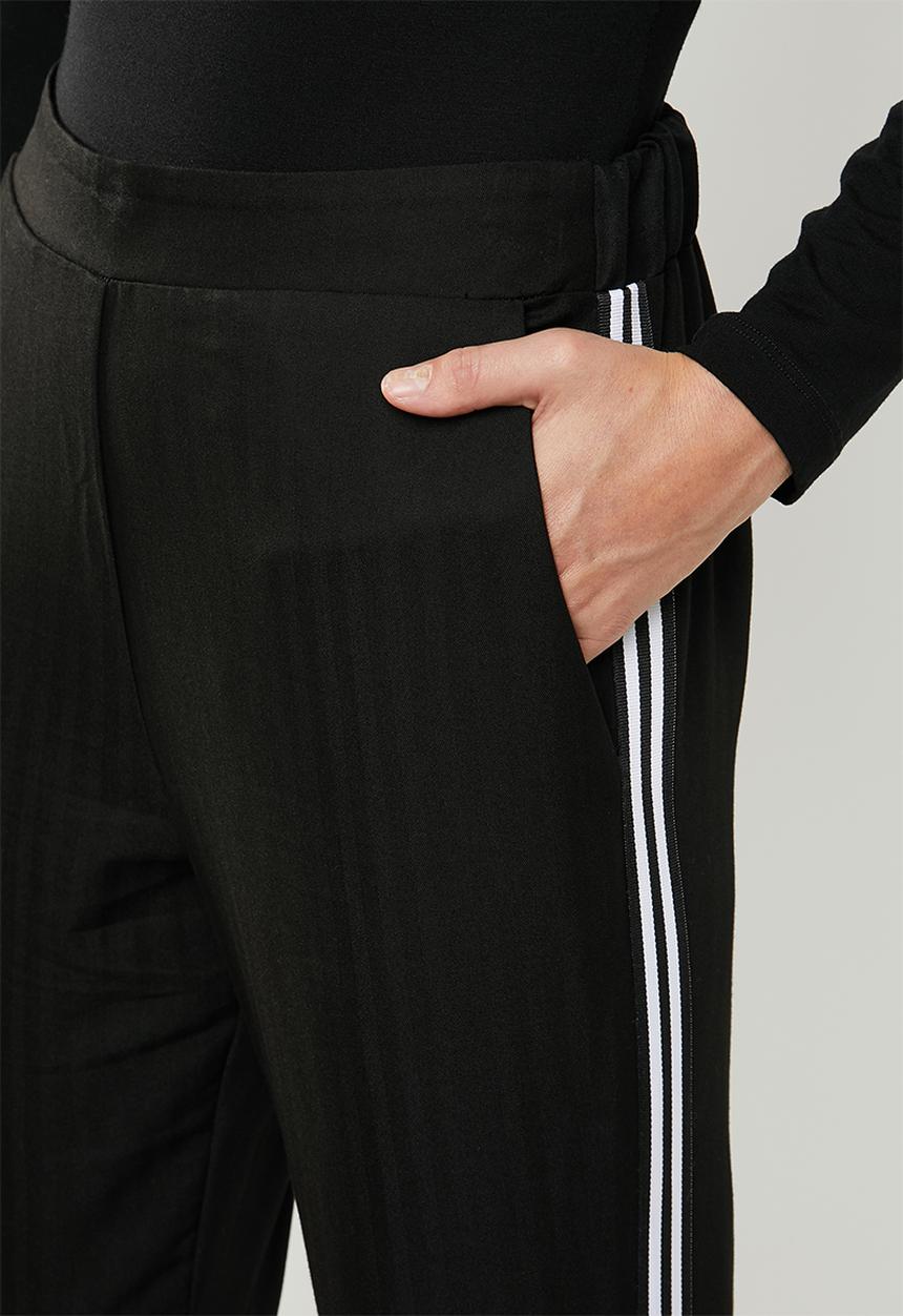 STYLE REPUBLIC - Racing stripe trouser - black