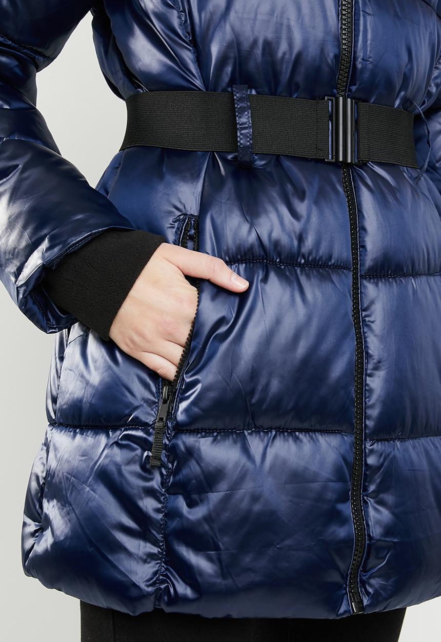 STYLE REPUBLIC - Longline hooded puffer jacket - navy
