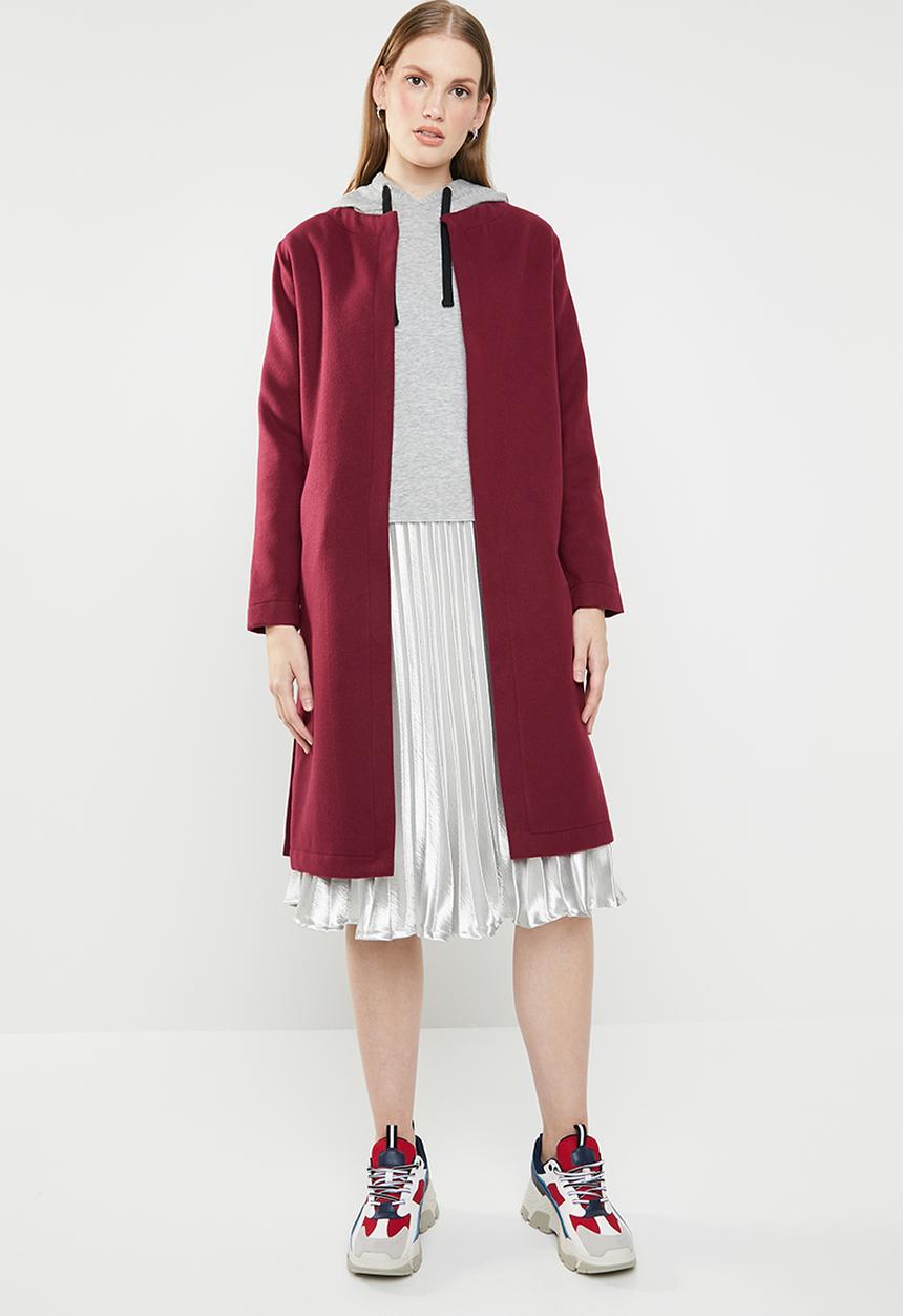 STYLE REPUBLIC - Melton coat - burgundy