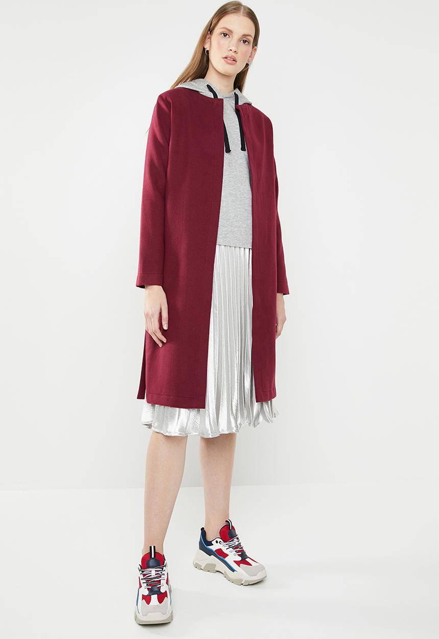 STYLE REPUBLIC - Melton coat - burgundy