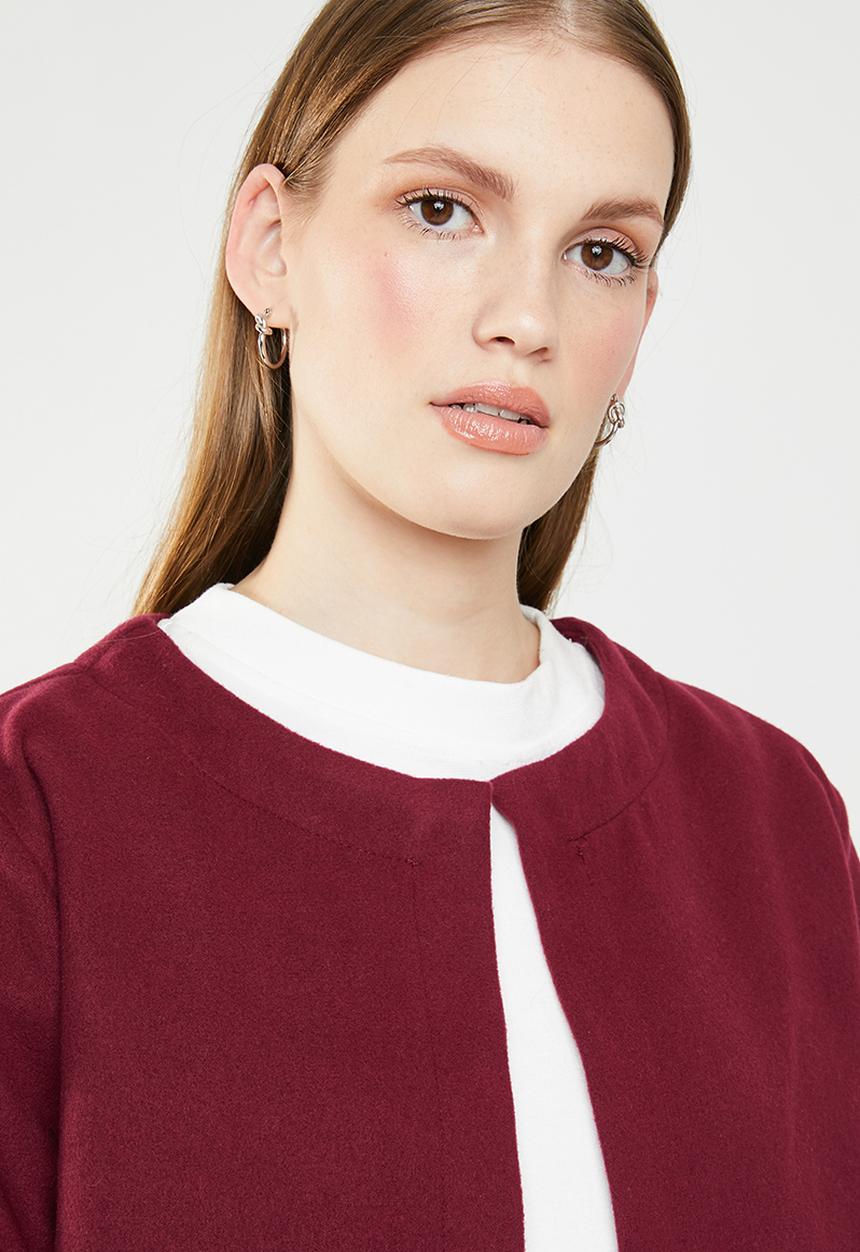 STYLE REPUBLIC - Melton coat - burgundy