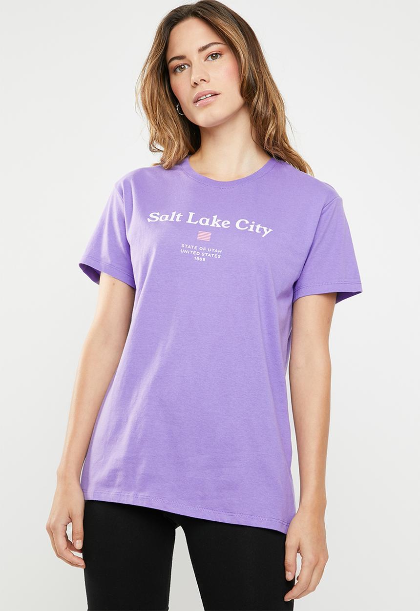 Cotton On - Tbar fox graphic tee salt lake city - purple