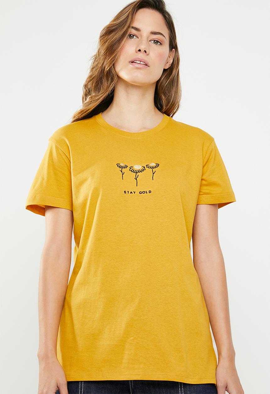 Cotton On - Tbar fox graphic T-shirt - yellow