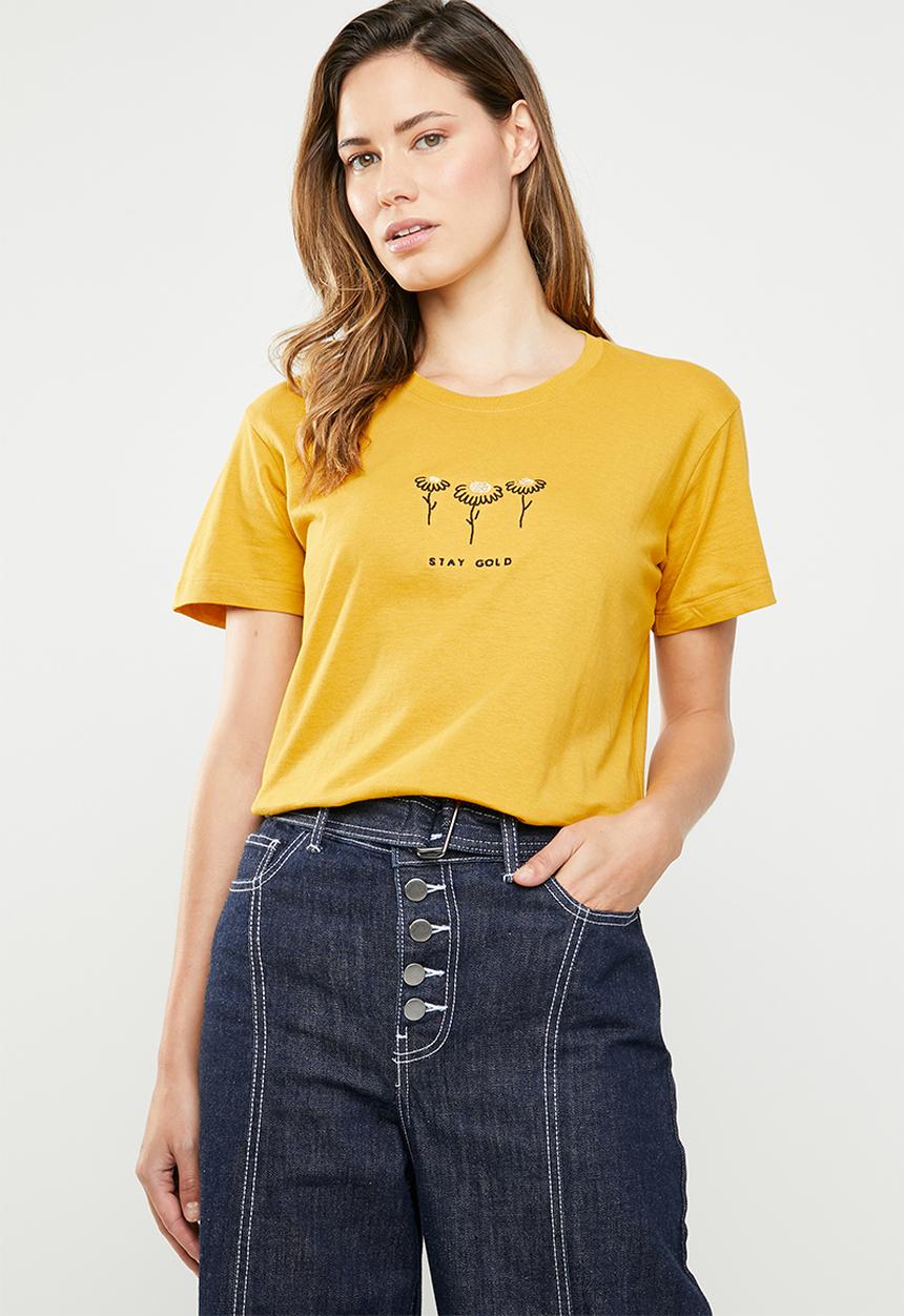 Cotton On - Tbar fox graphic T-shirt - yellow
