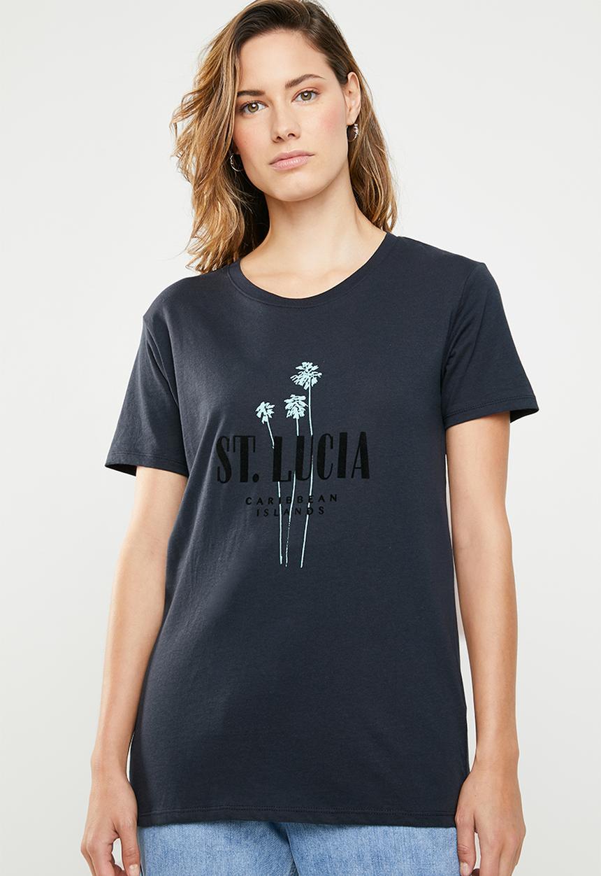 Cotton On - Tbar fox graphic T-shirt - navy