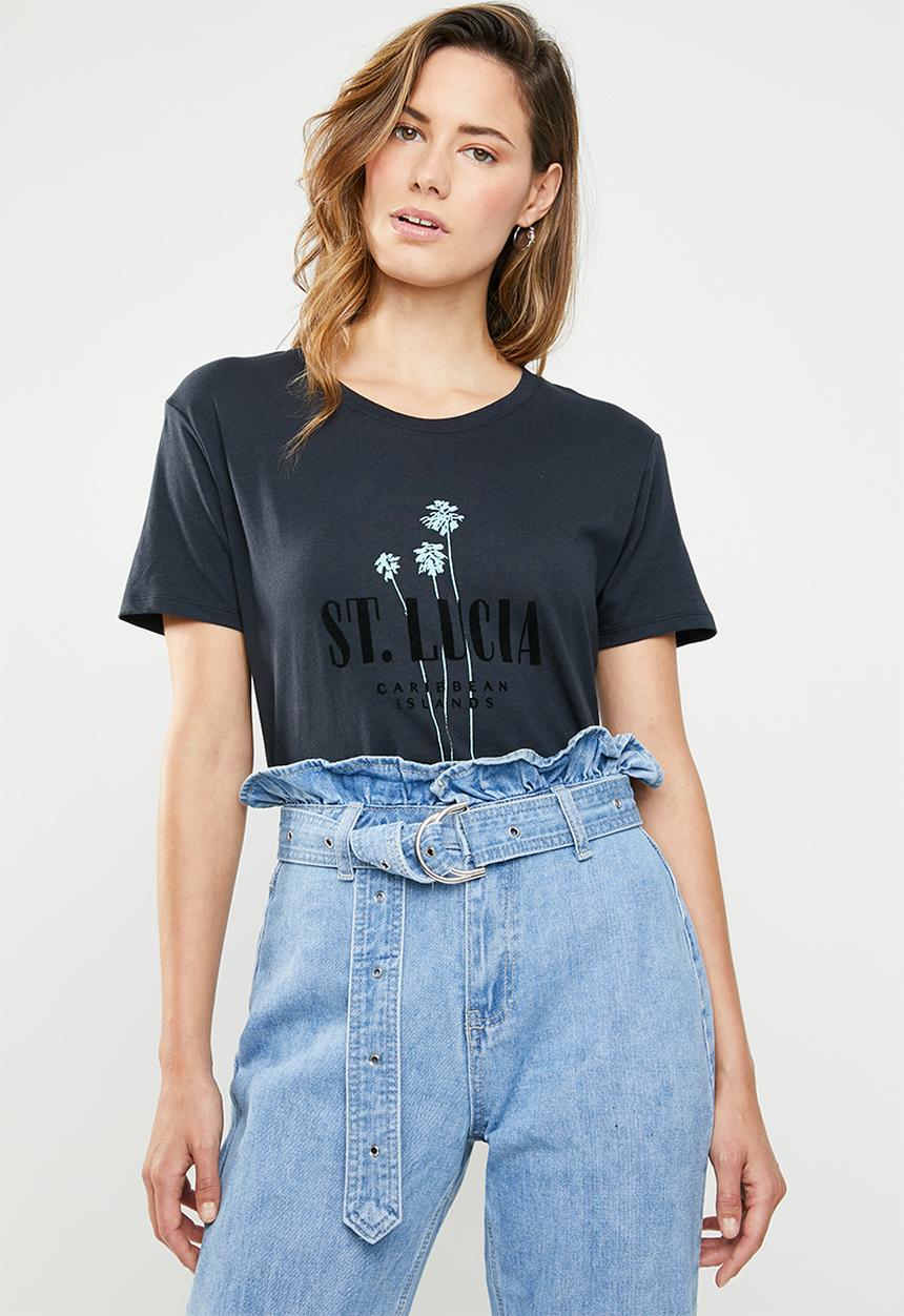 Cotton On - Tbar fox graphic T-shirt - navy