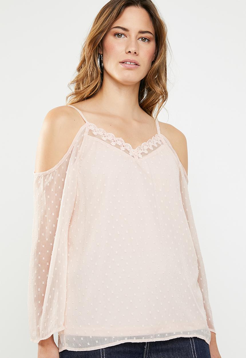 ONLY - Darling cold shoulder 3/4 top - neutral