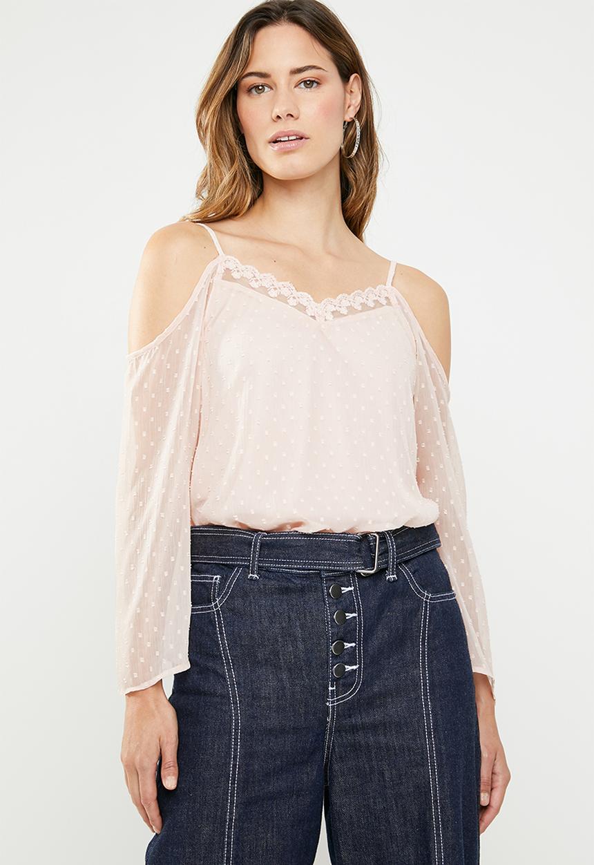 ONLY - Darling cold shoulder 3/4 top - neutral