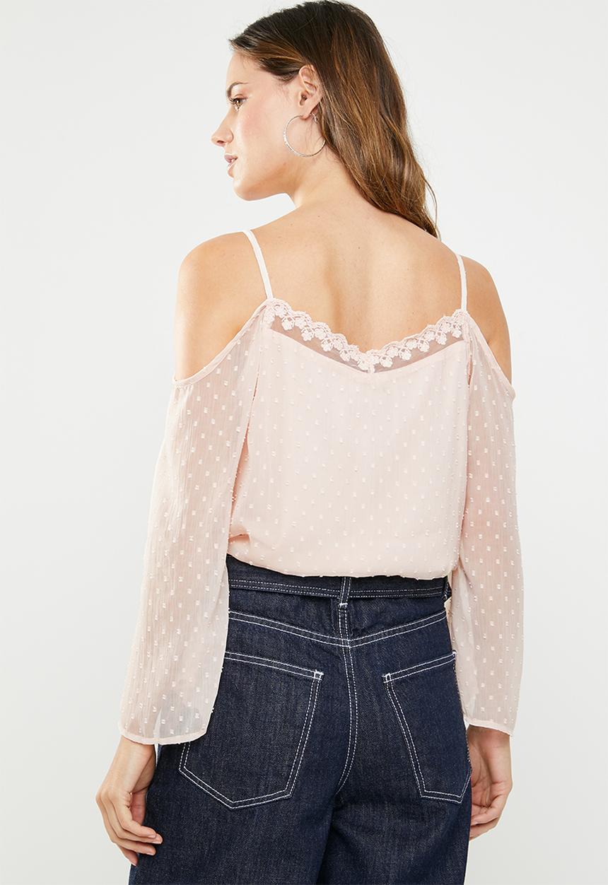 ONLY - Darling cold shoulder 3/4 top - neutral