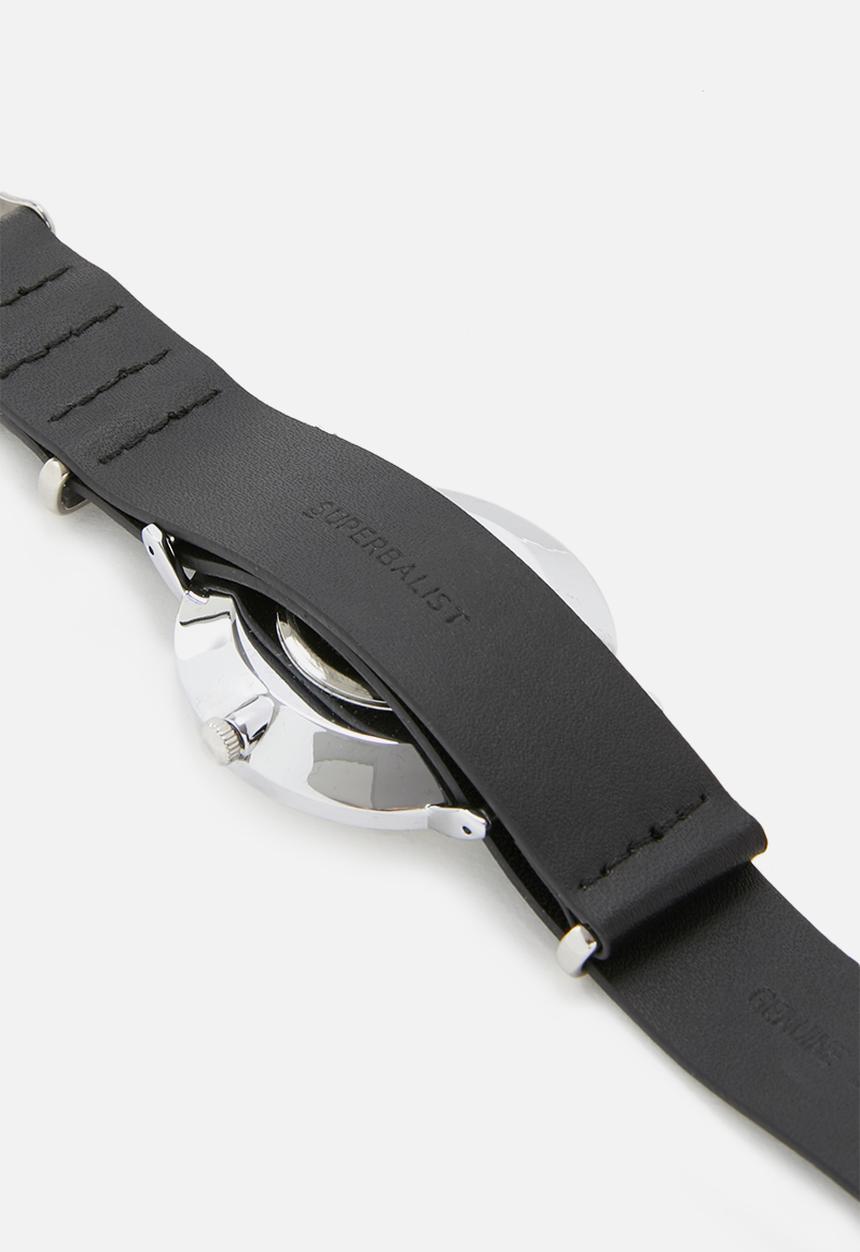 Superbalist - Charlie leather watch - black & silver