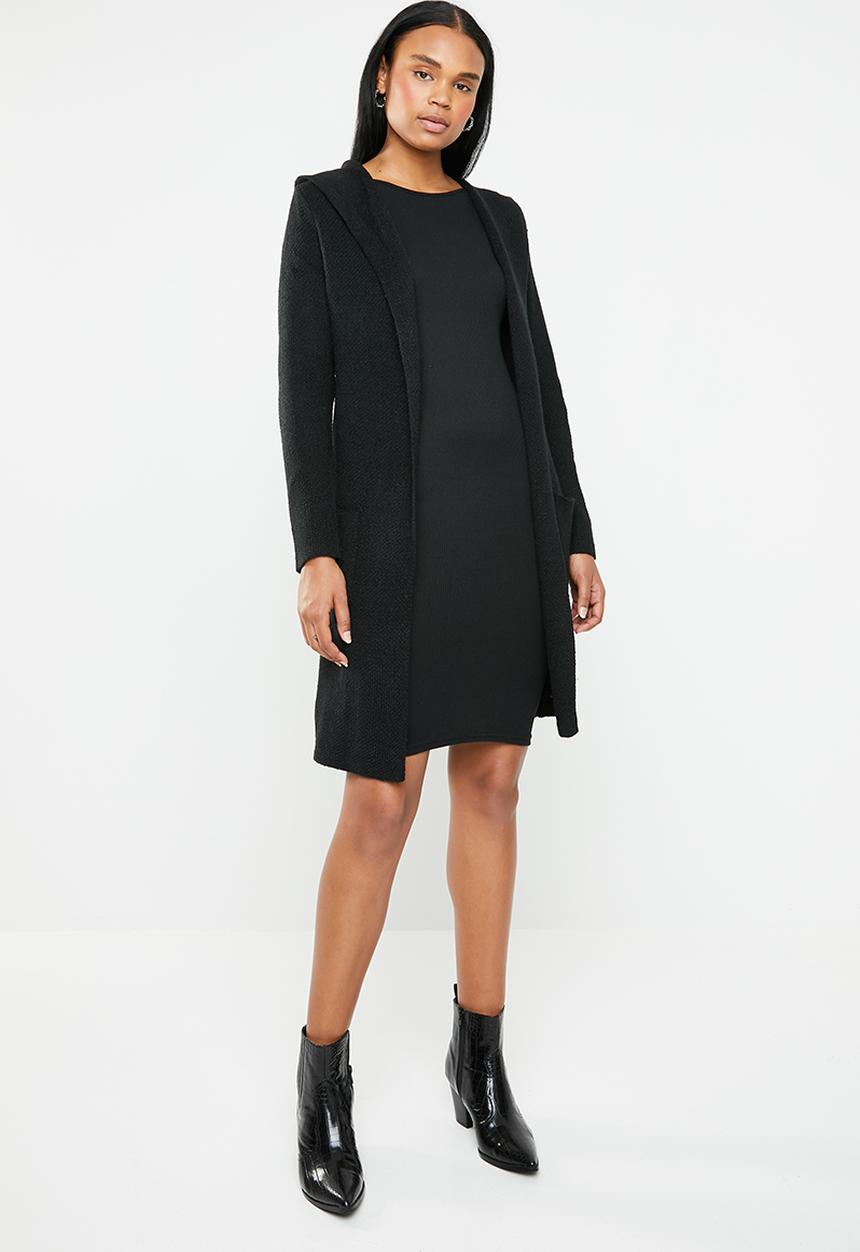 Revenge - Knitted shawl coat - black