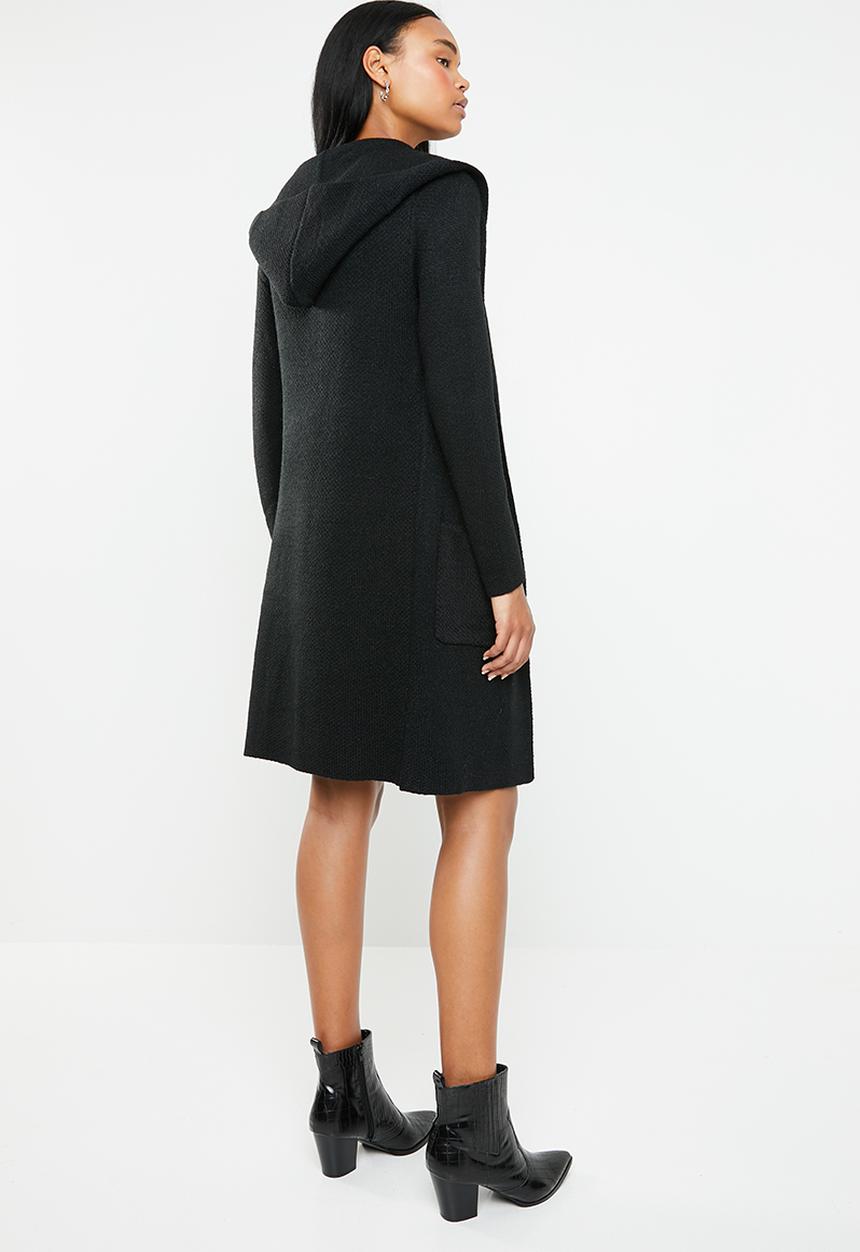 Revenge - Knitted shawl coat - black