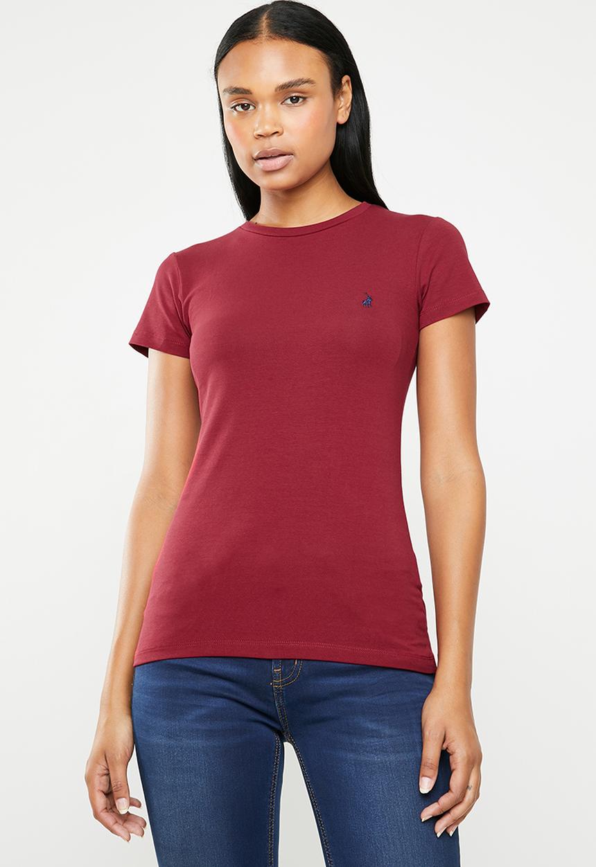 POLO - Allie pony stretch tee - burgundy