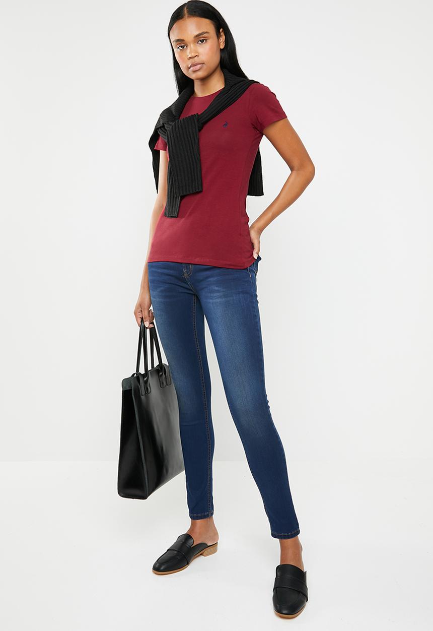 POLO - Allie pony stretch tee - burgundy