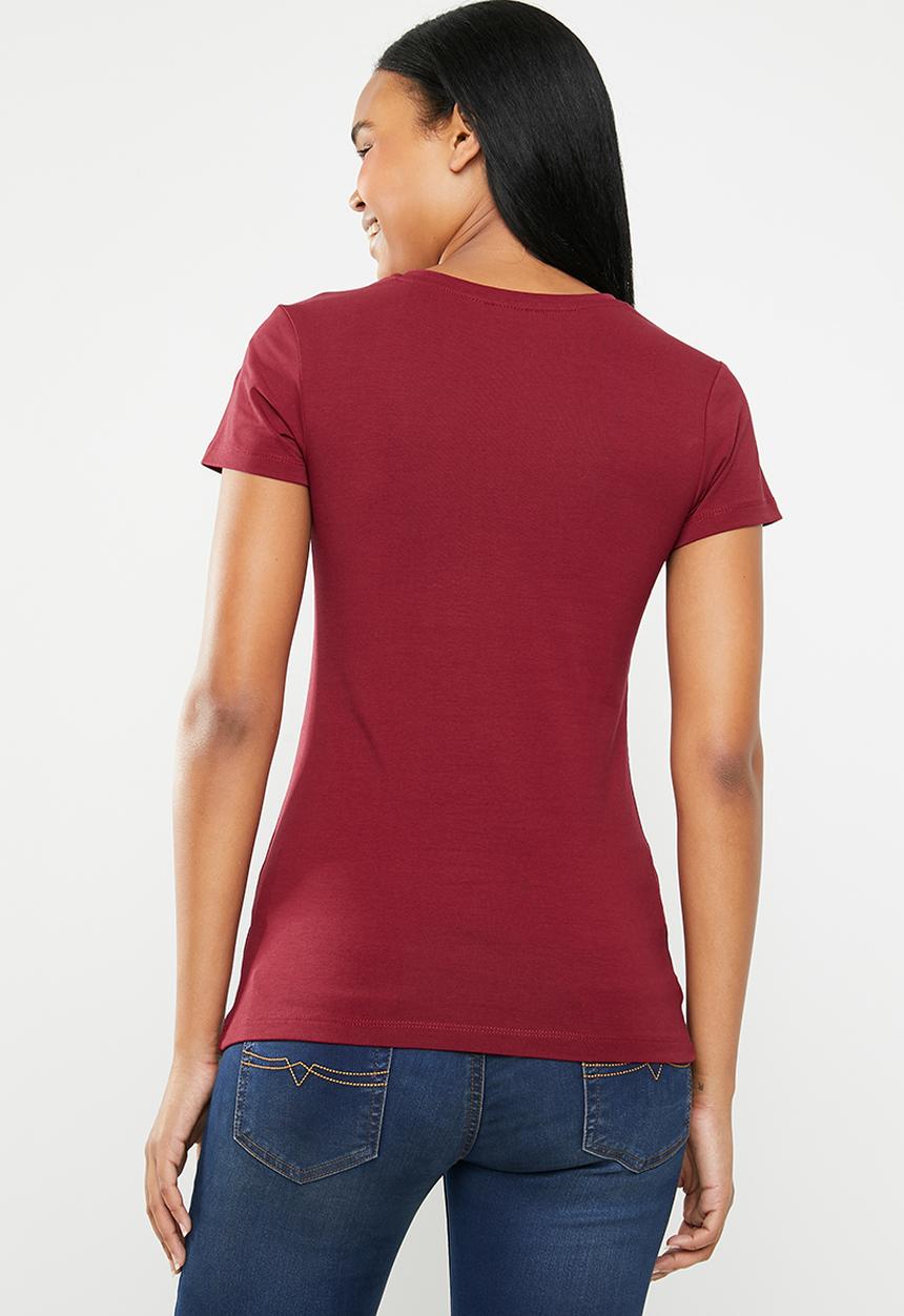 POLO - Allie pony stretch tee - burgundy