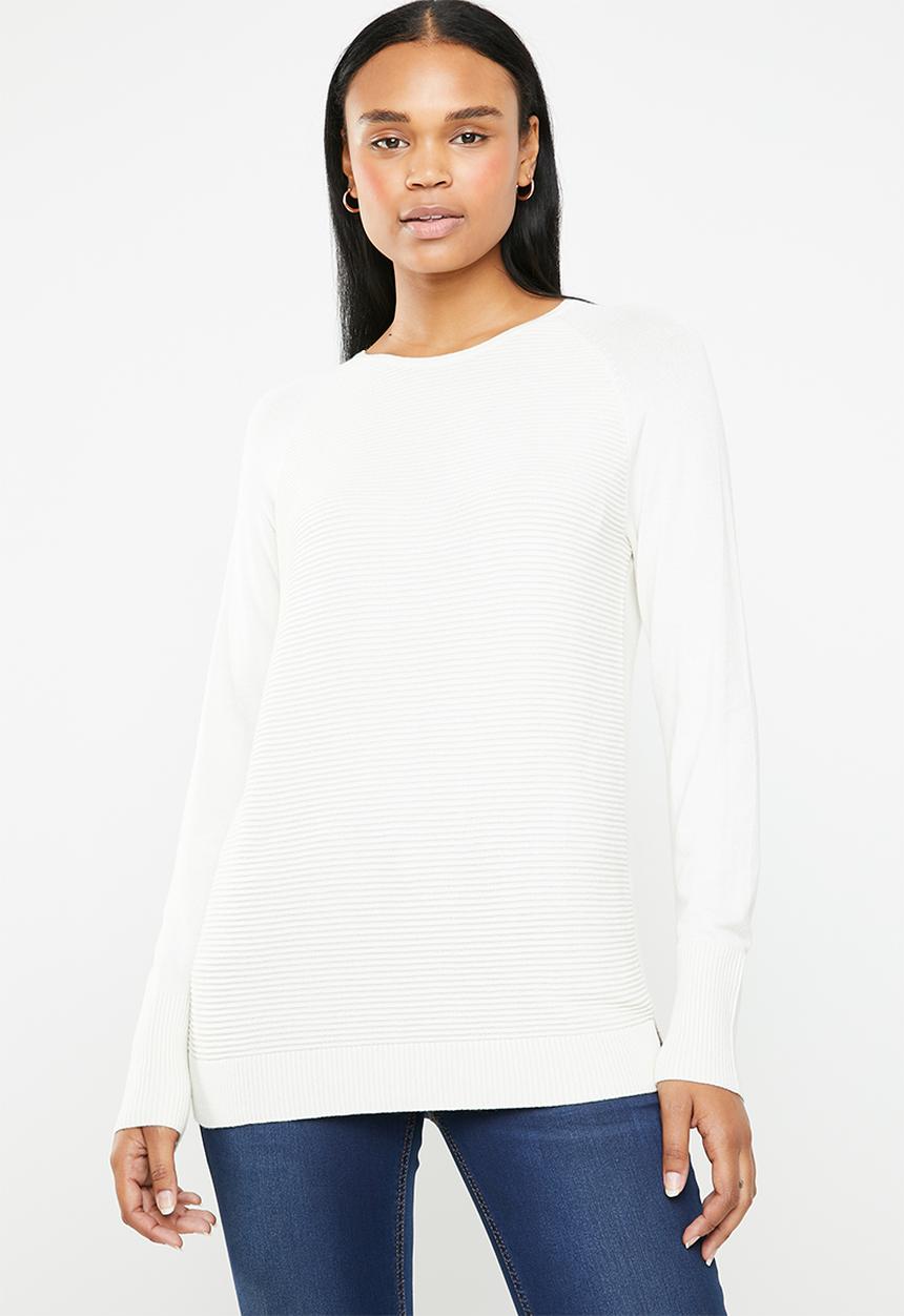 edit - Rib crew neck jersey - cream