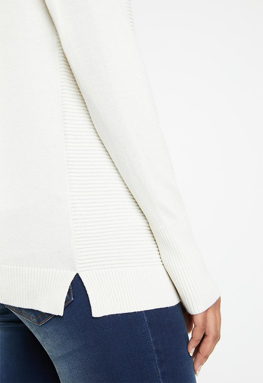 edit - Rib crew neck jersey - cream