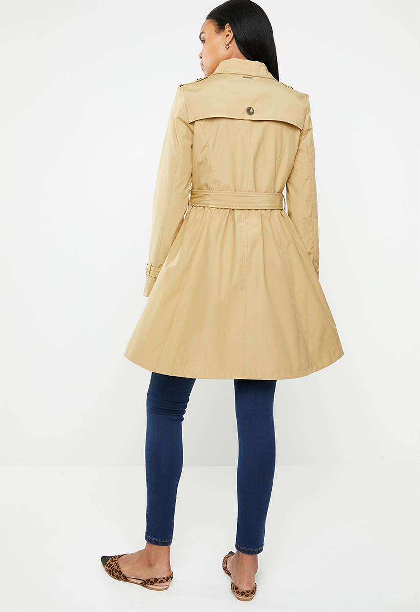 edit - Fit and flare trench coat - tan 